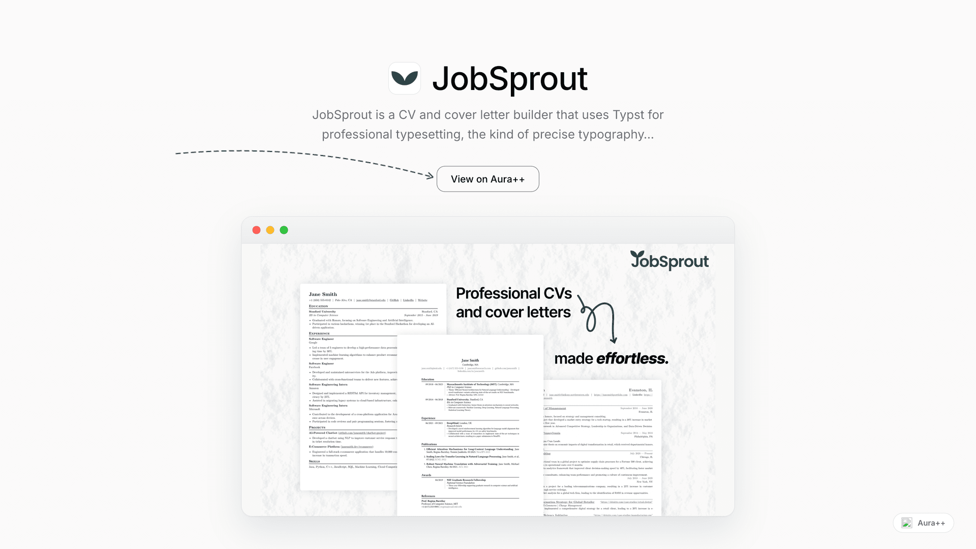 JobSprout launch story featured image on Aura++