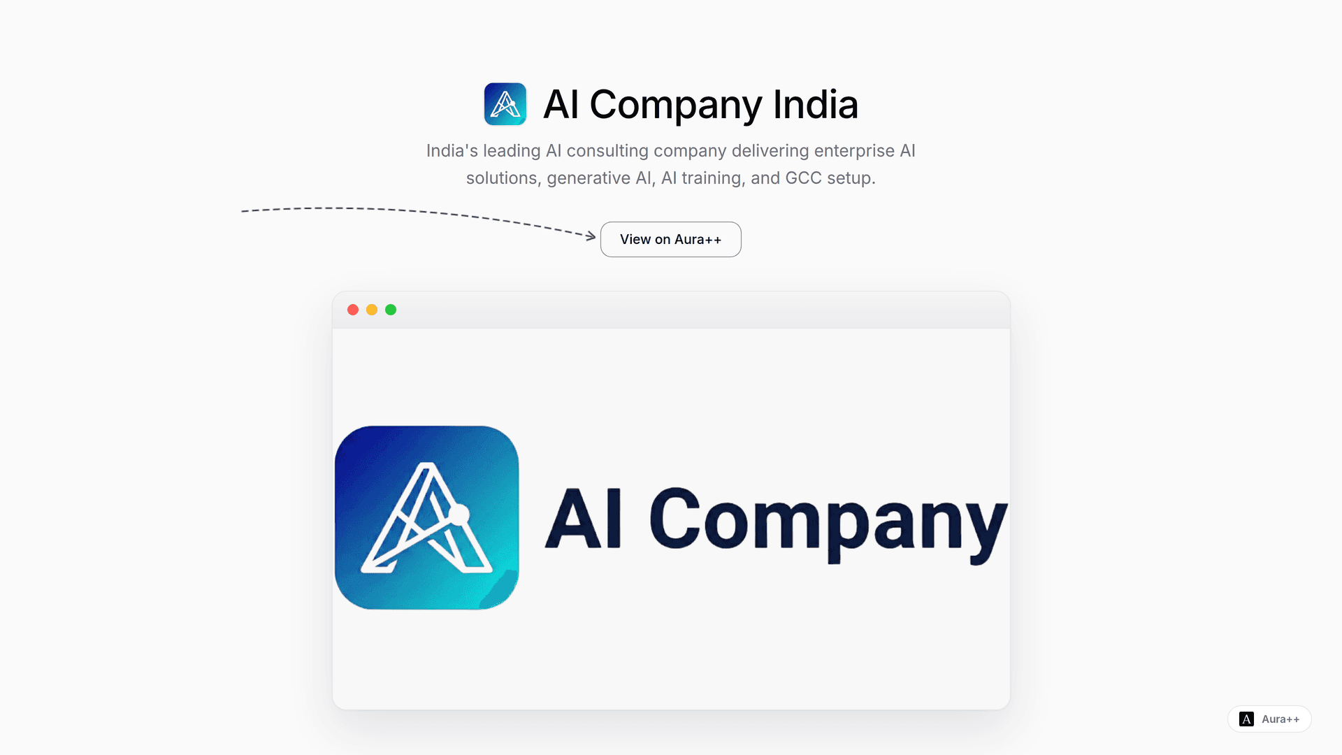 AI Company India launch story featured image on Aura++