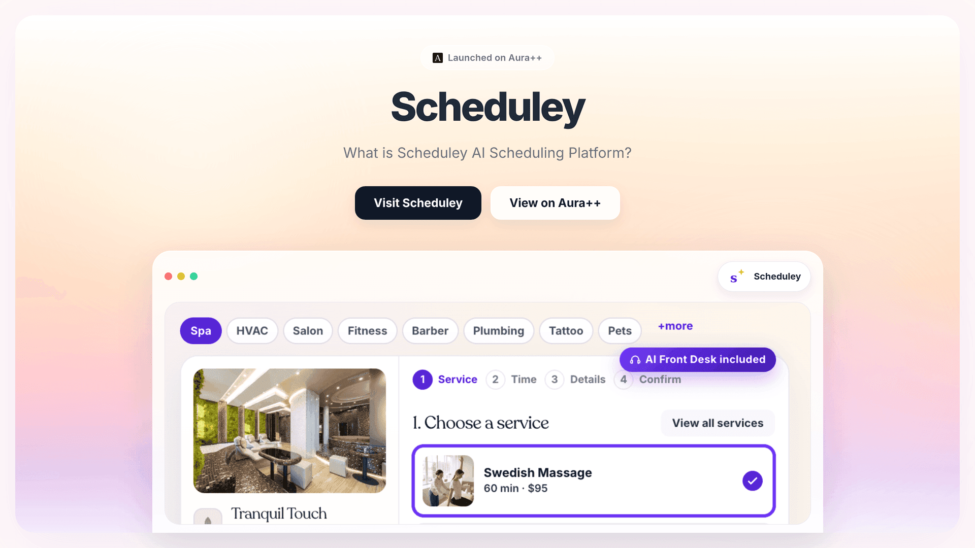 Scheduley launch story featured image on Aura++
