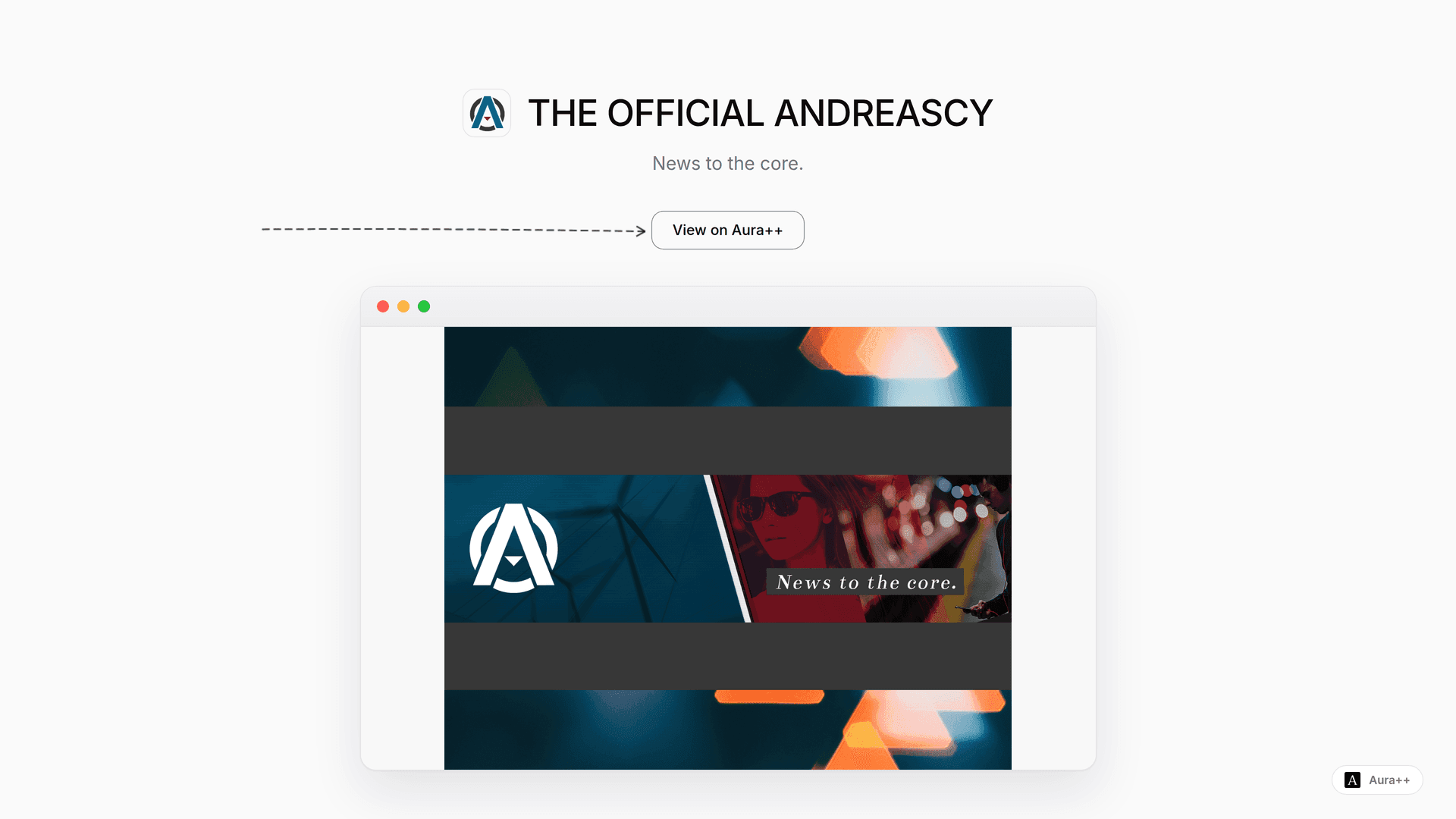 THE OFFICIAL ANDREASCY launch story featured image on Aura++