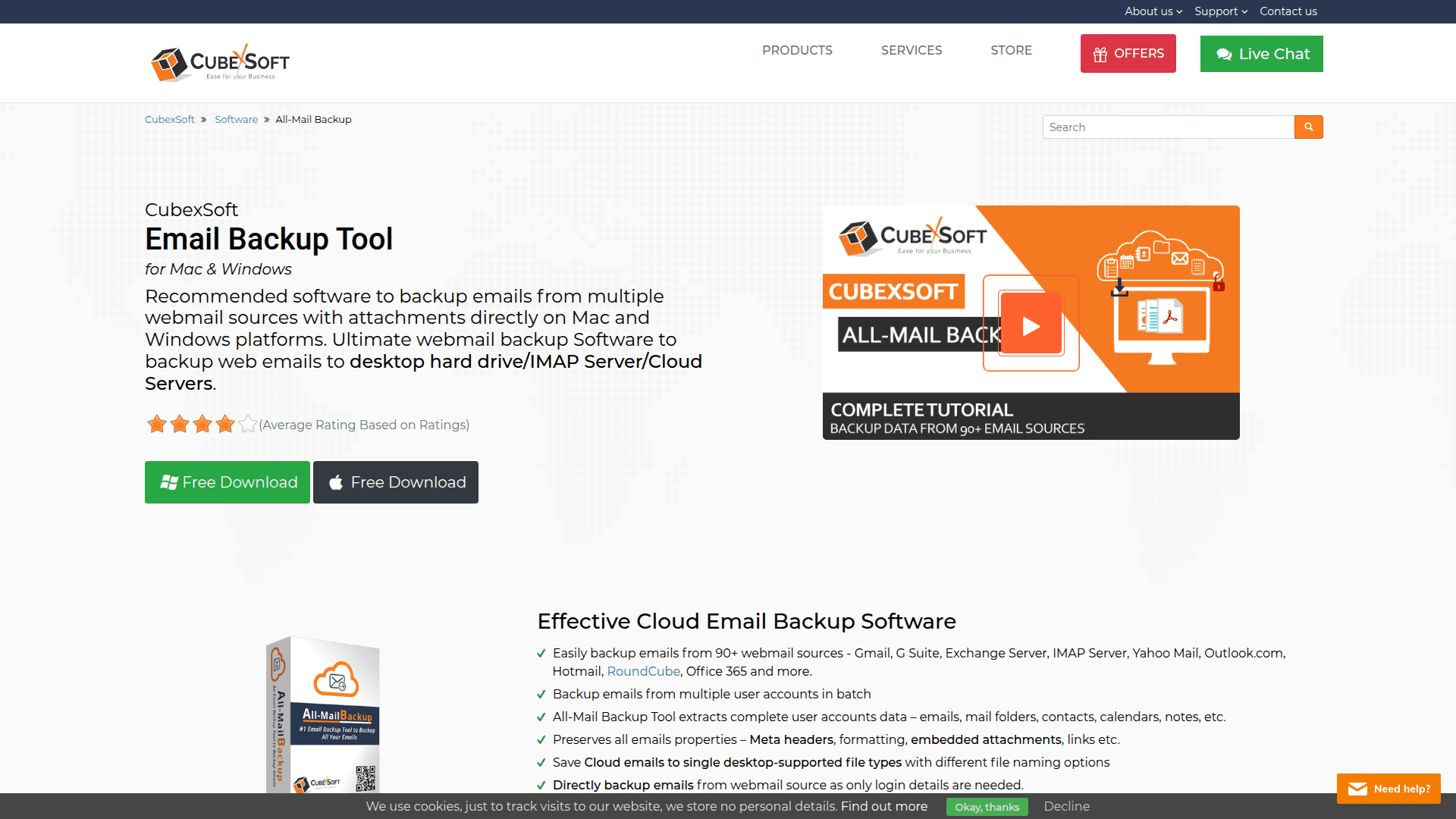 All-Mail Email Backup Software product preview for startup listing on Aura++