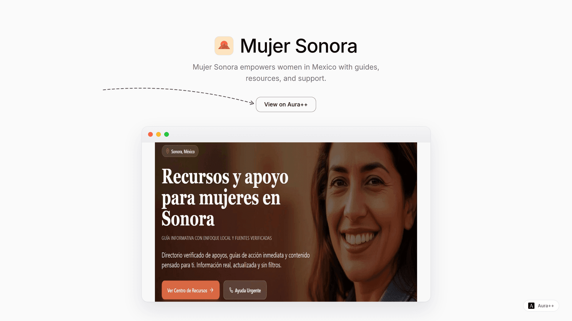 Mujer Sonora launch story featured image on Aura++