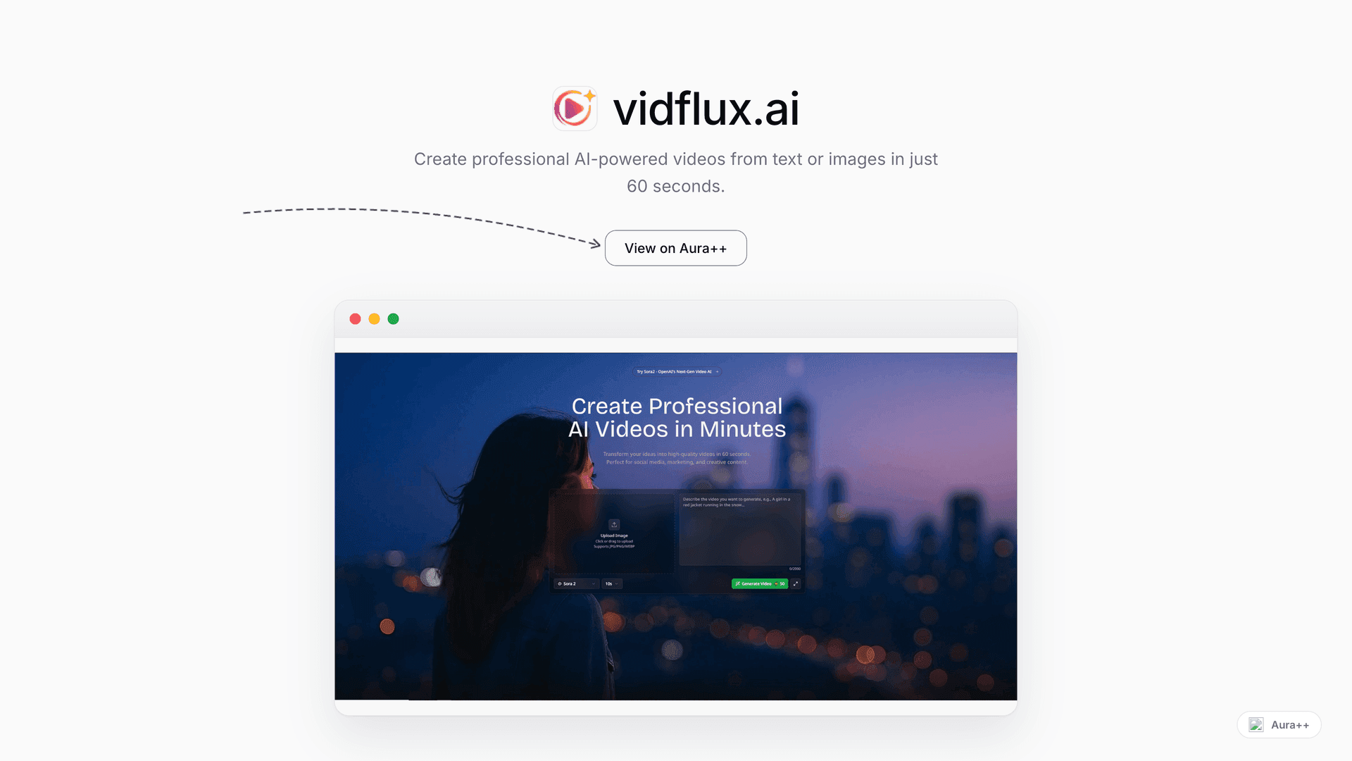 vidflux.ai launch story featured image on Aura++