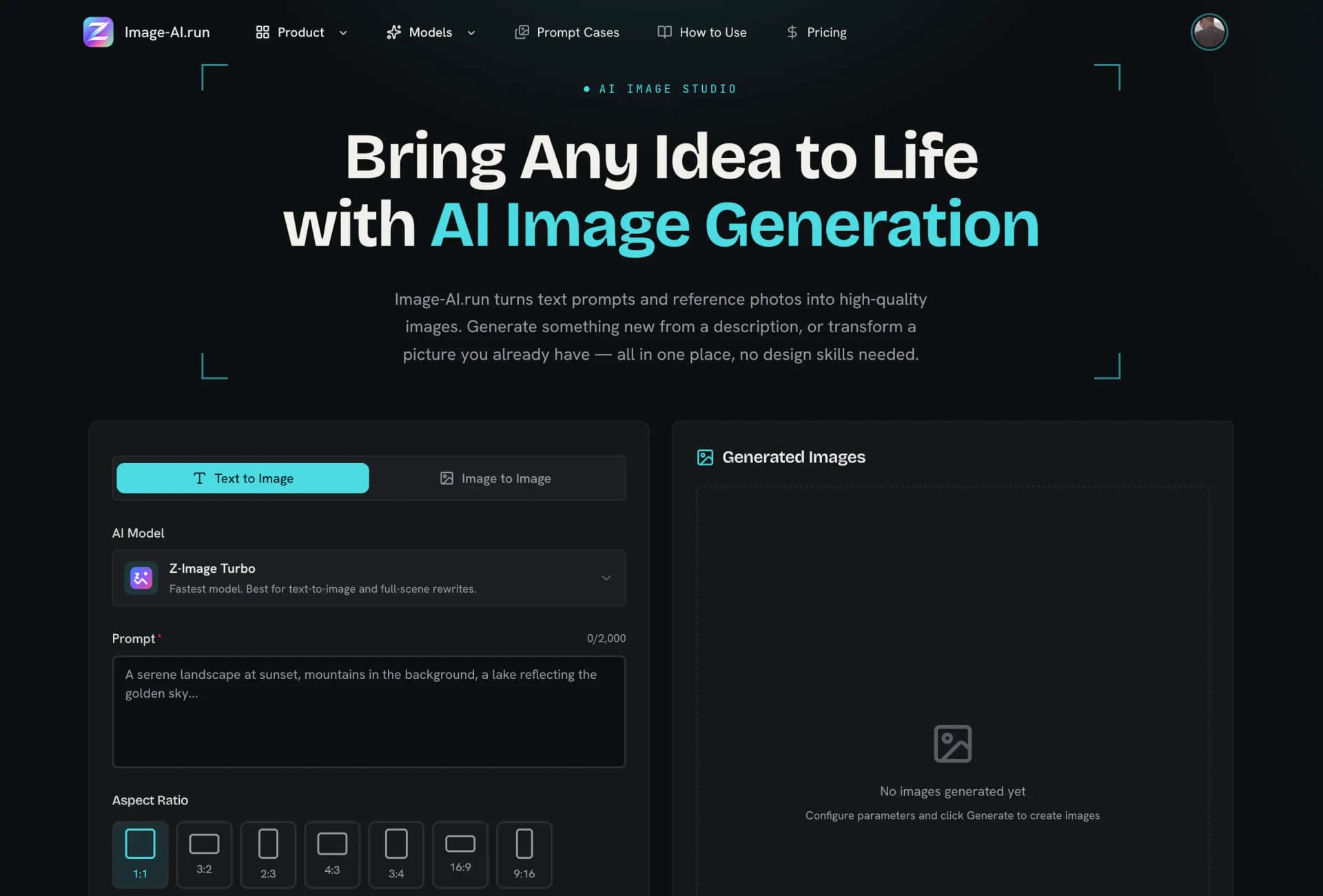 Z-Image AI: Free Text & Photo Image Generator product preview for startup listing on Aura++