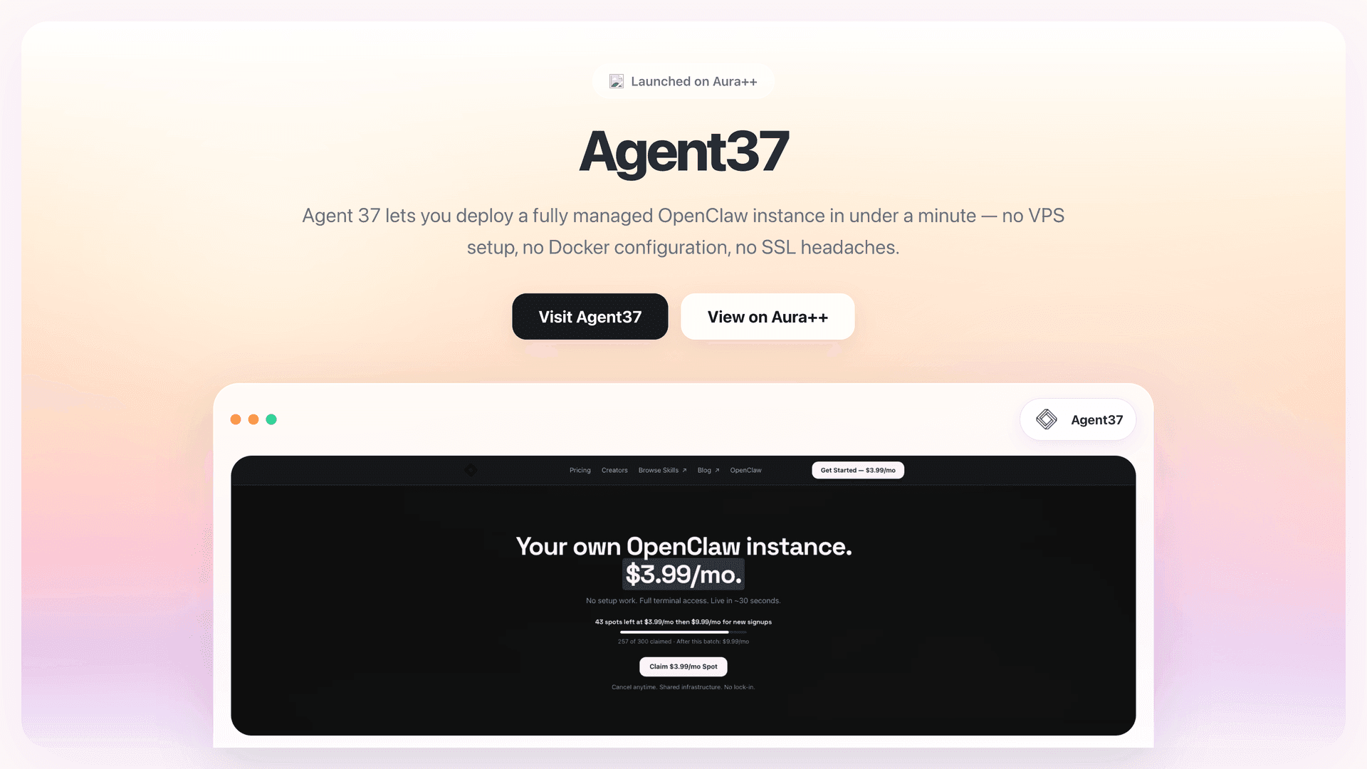 Agent37 launch story featured image on Aura++