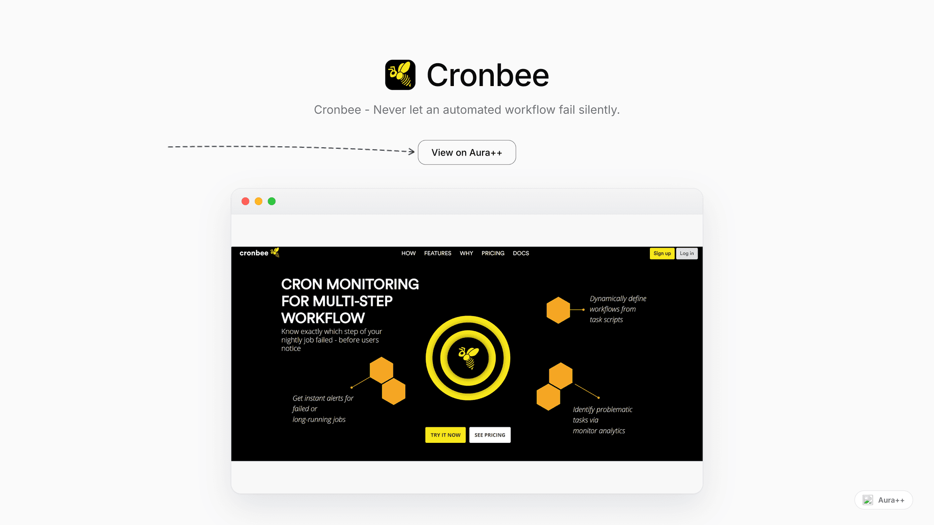 Cronbee launch story featured image on Aura++