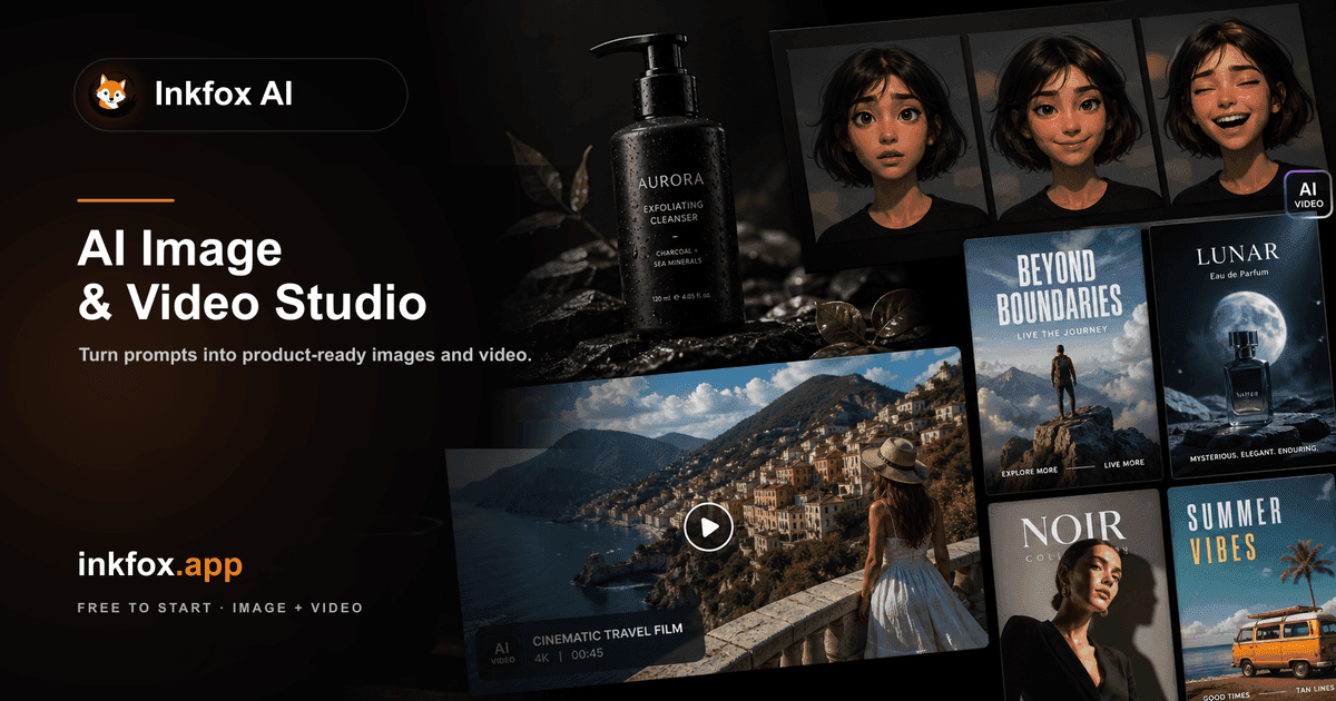 Inkfox AI - Free Unlimited AI Image Generator product preview for startup listing on Aura++
