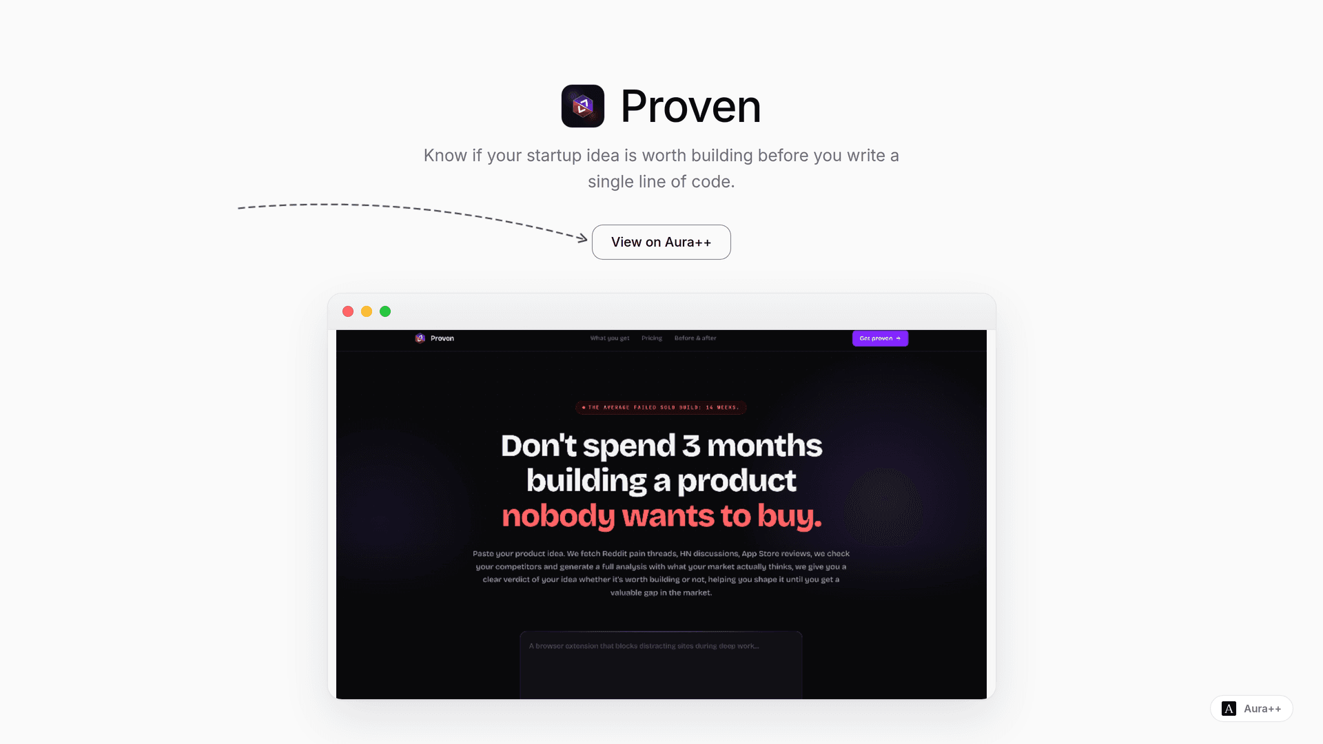Proven launch story featured image on Aura++