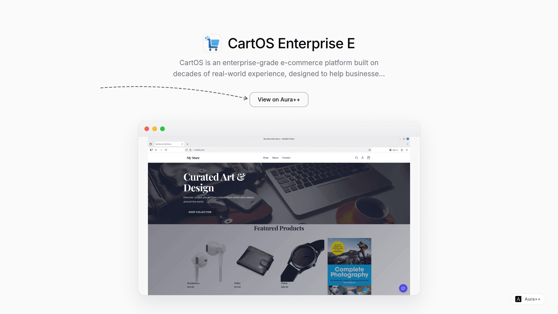 CartOS Enterprise E-Commerce Platform launch story featured image on Aura++