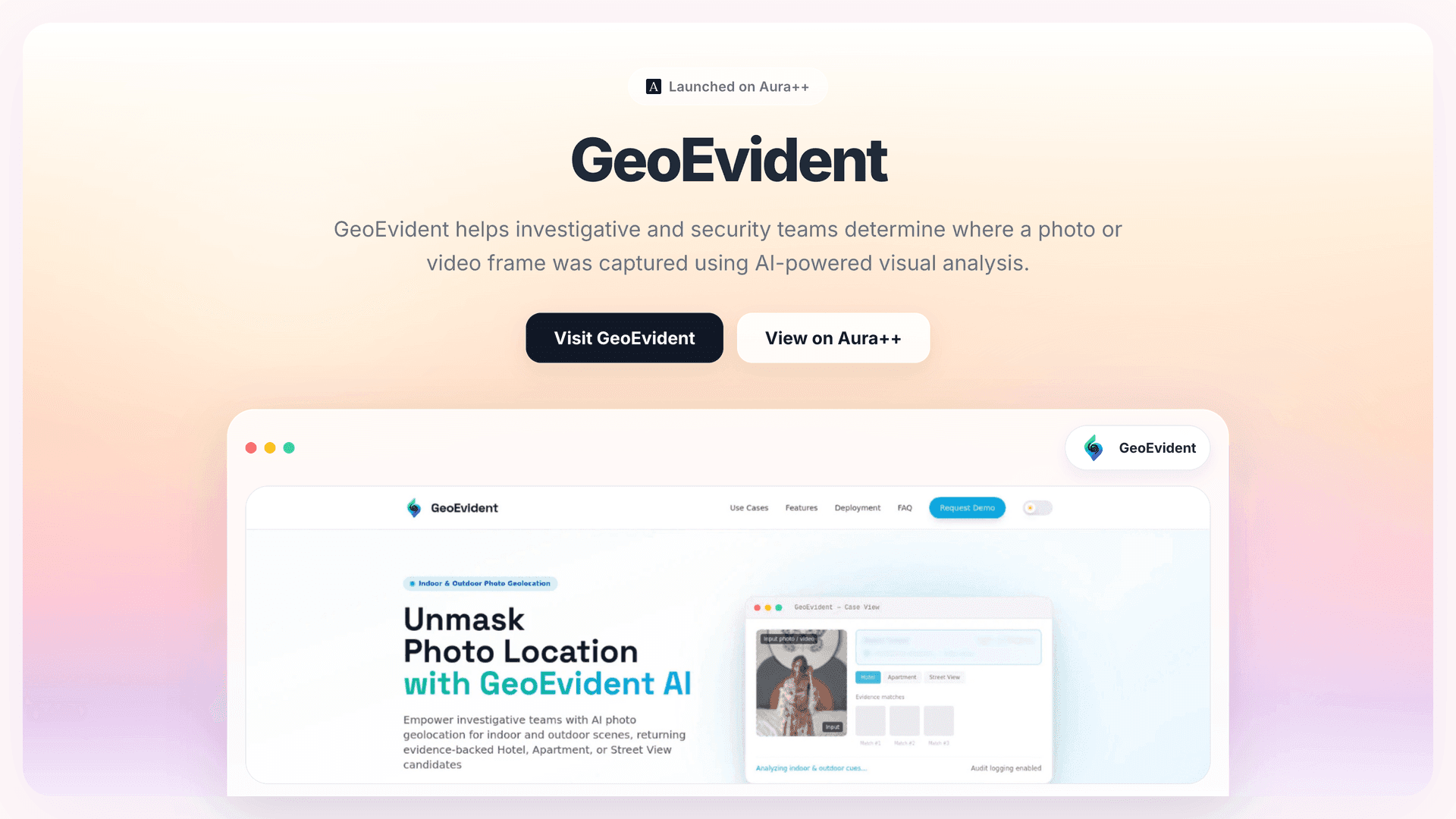 GeoEvident launch story featured image on Aura++