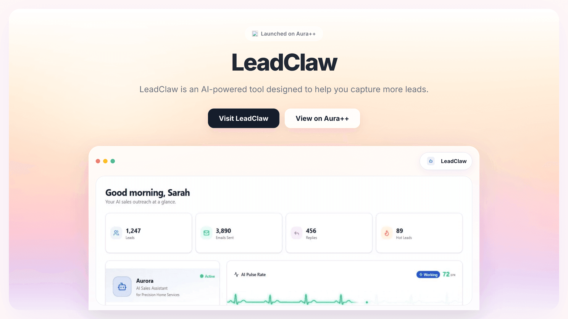 LeadClaw launch story featured image on Aura++