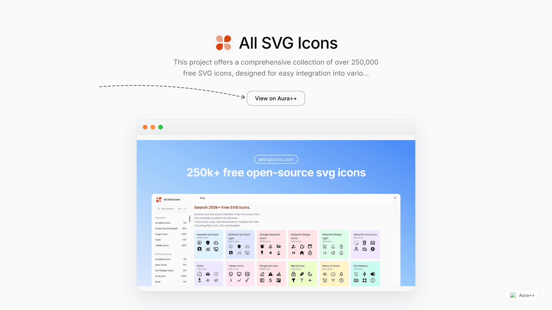 All SVG Icons launch story featured image on Aura++