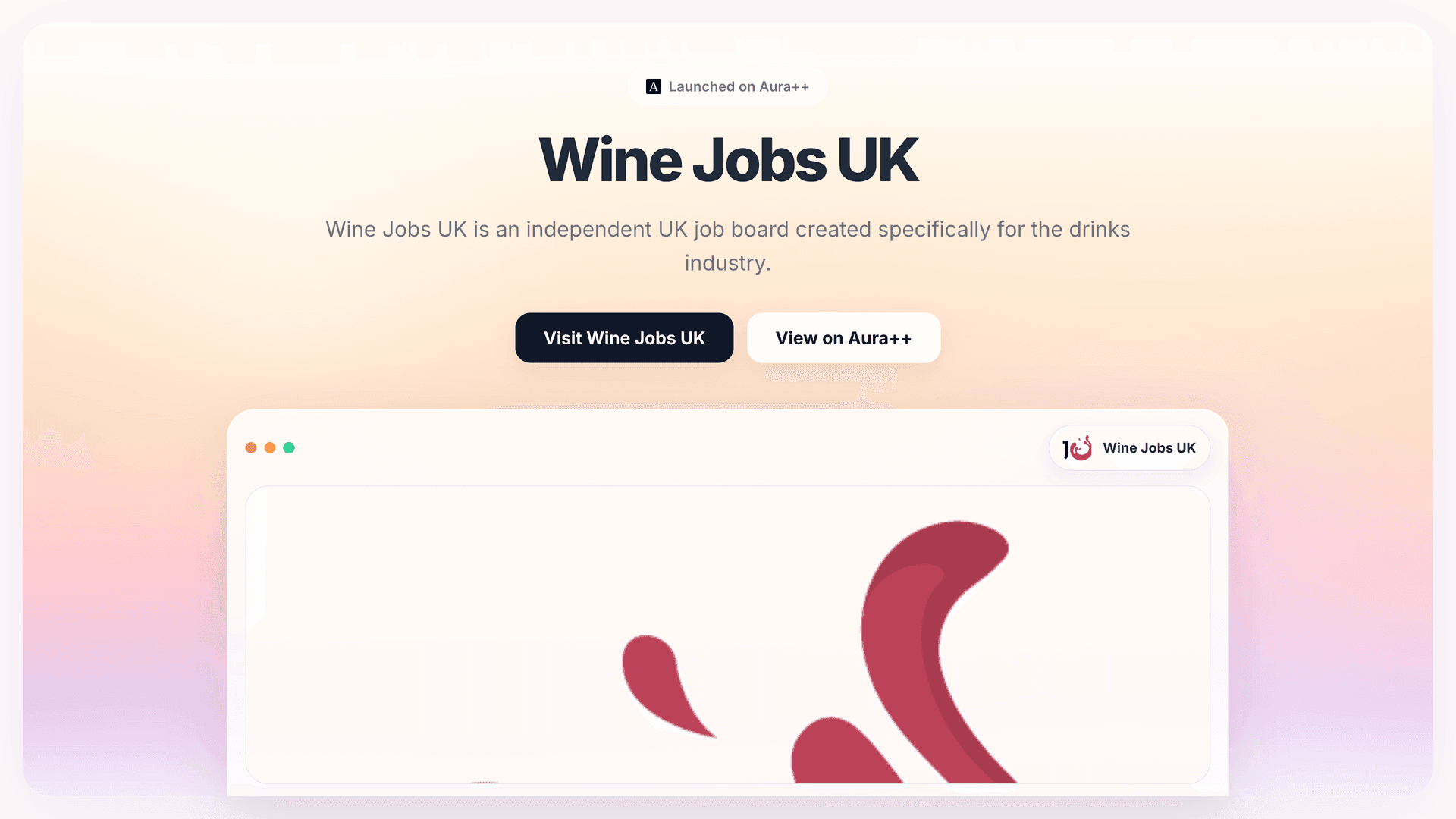 Wine Jobs UK launch story featured image on Aura++