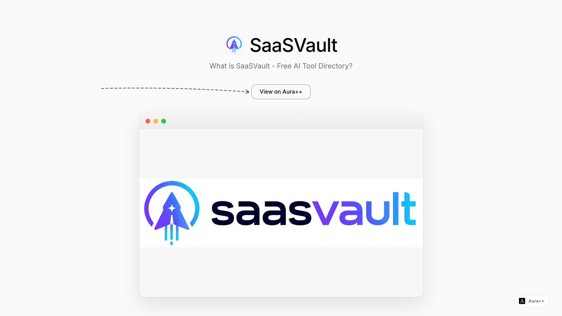 SaaSVault - Free AI Tool Directory launch story featured image on Aura++