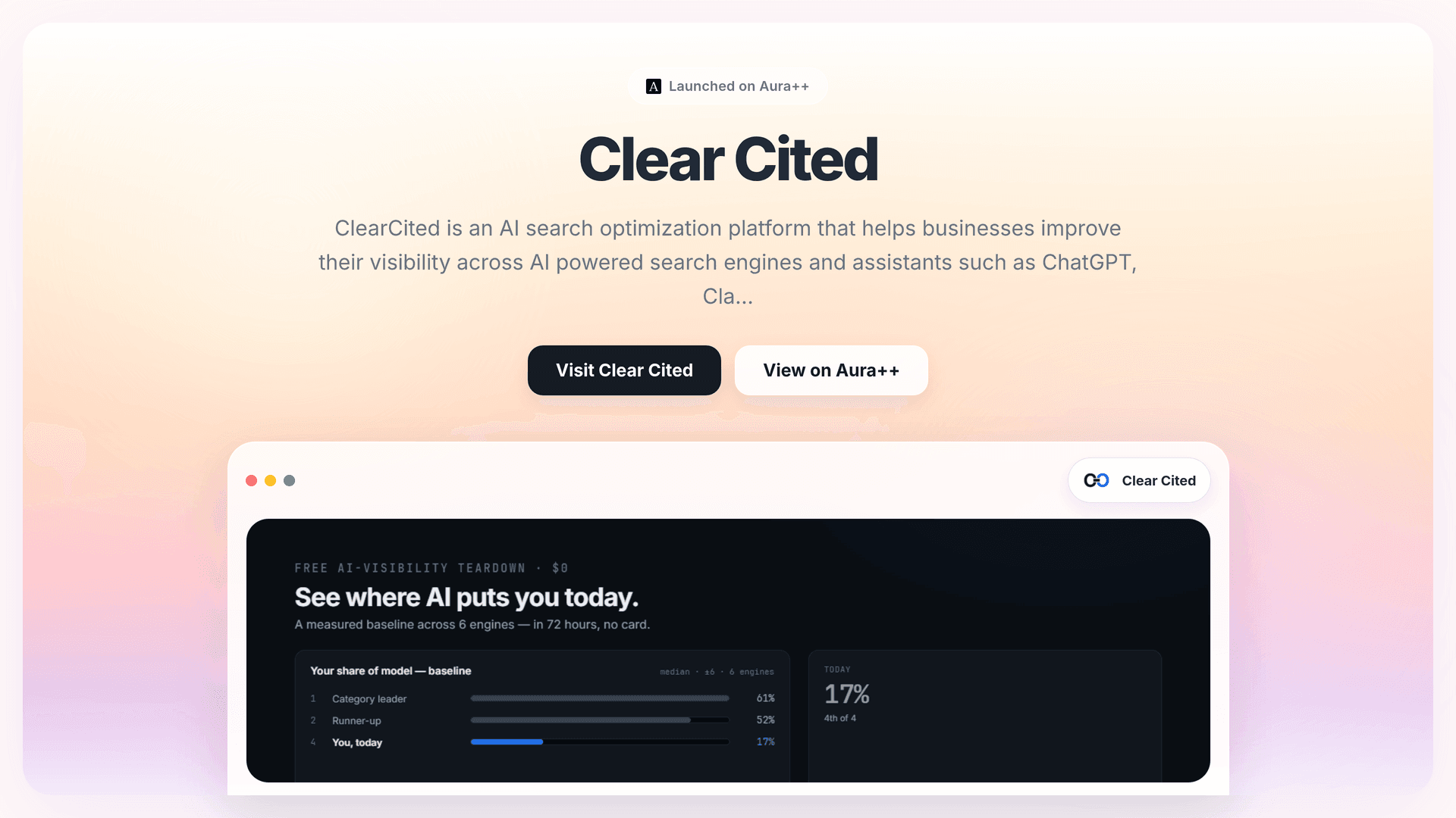 Clear Cited launch story featured image on Aura++