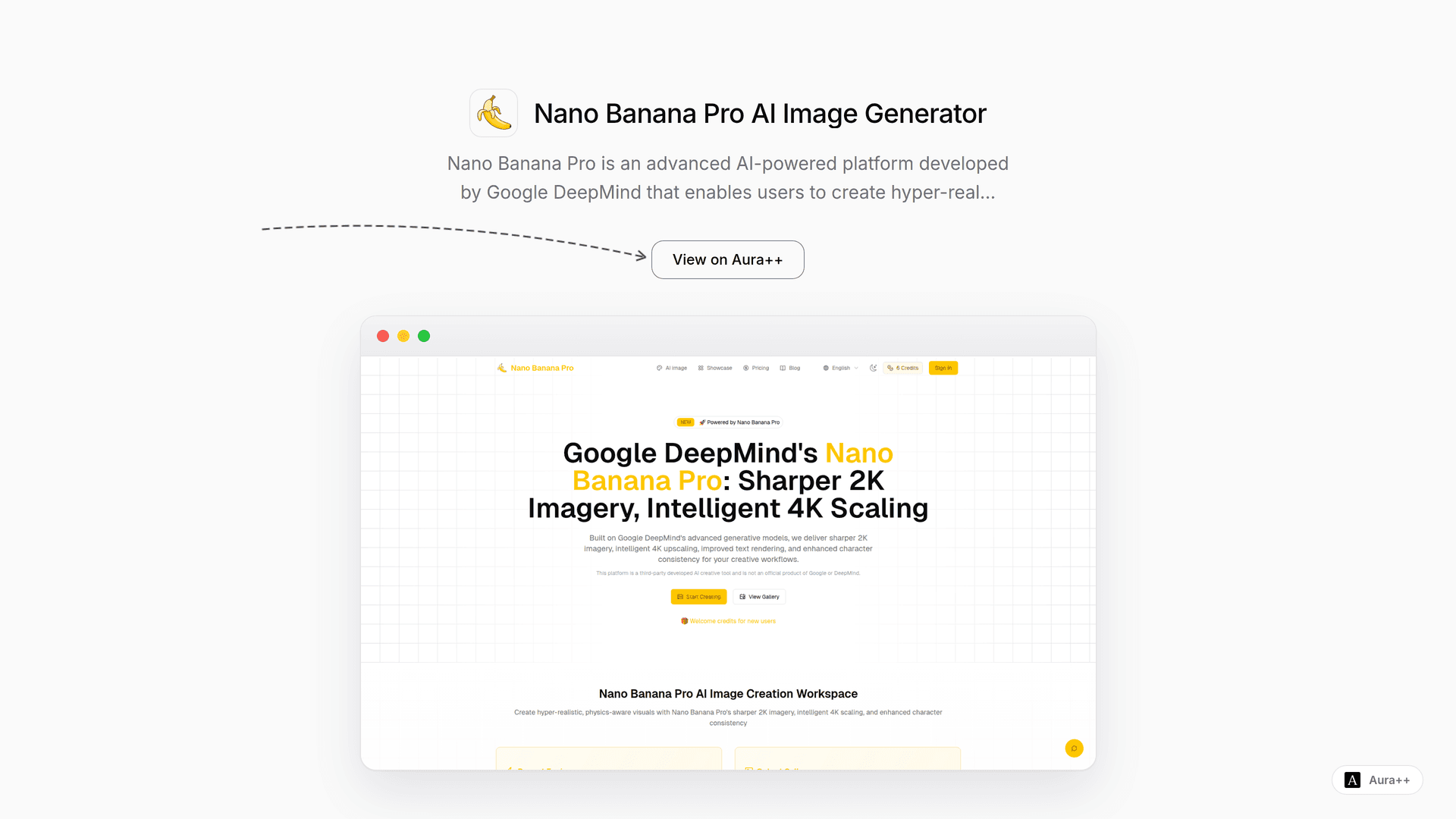 Nano Banana Pro AI Image Generator launch story featured image on Aura++