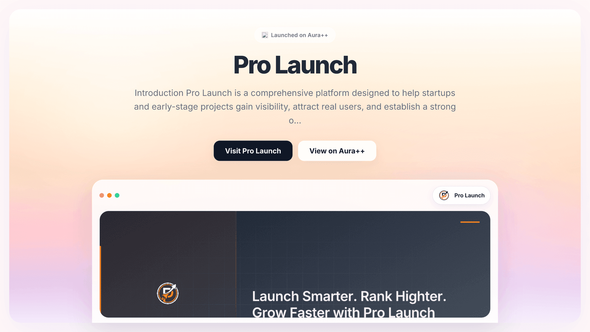Pro Launch launch story featured image on Aura++