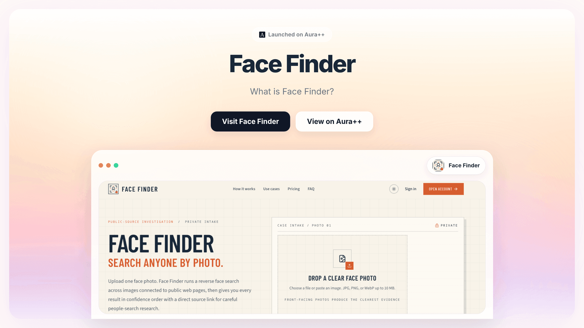 Face Finder launch story featured image on Aura++