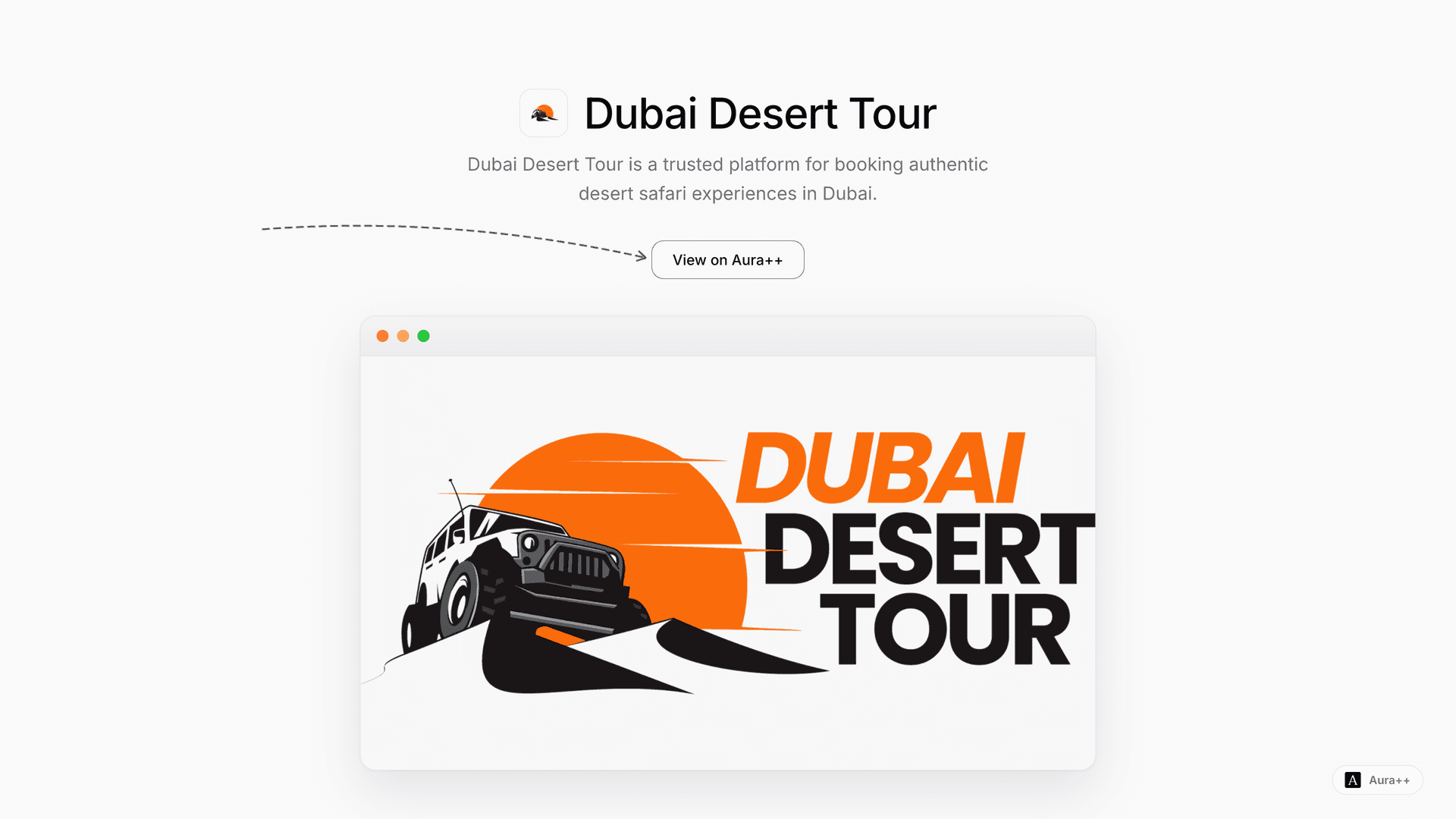Dubai Desert Tour launch story featured image on Aura++