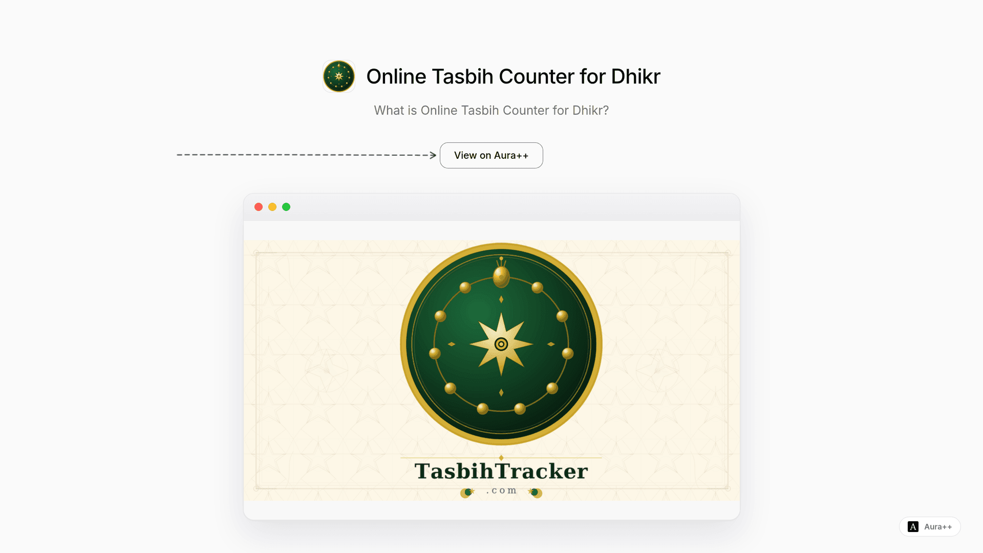 Online Tasbih Counter for Dhikr launch story featured image on Aura++