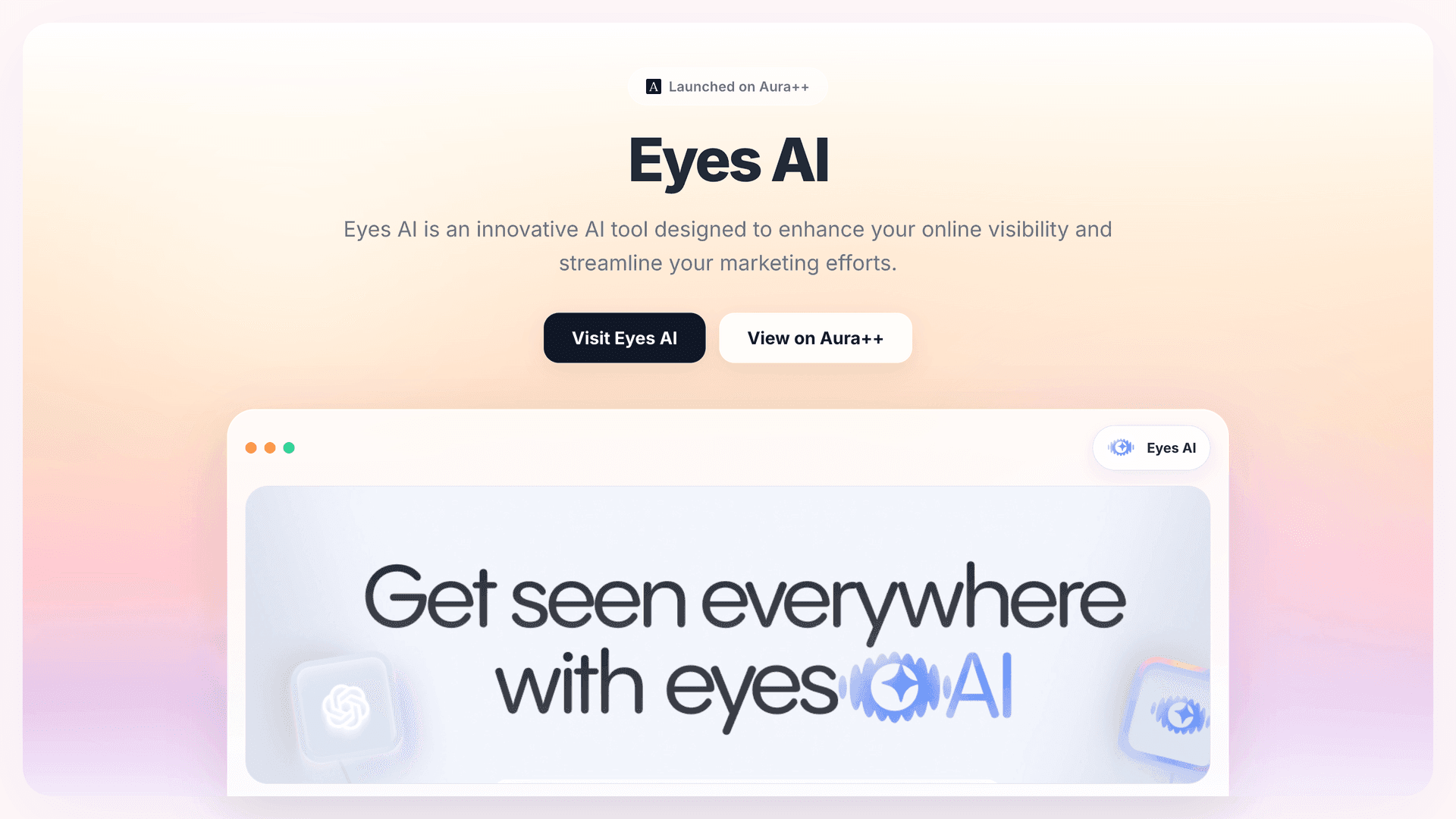 Eyes AI launch story featured image on Aura++