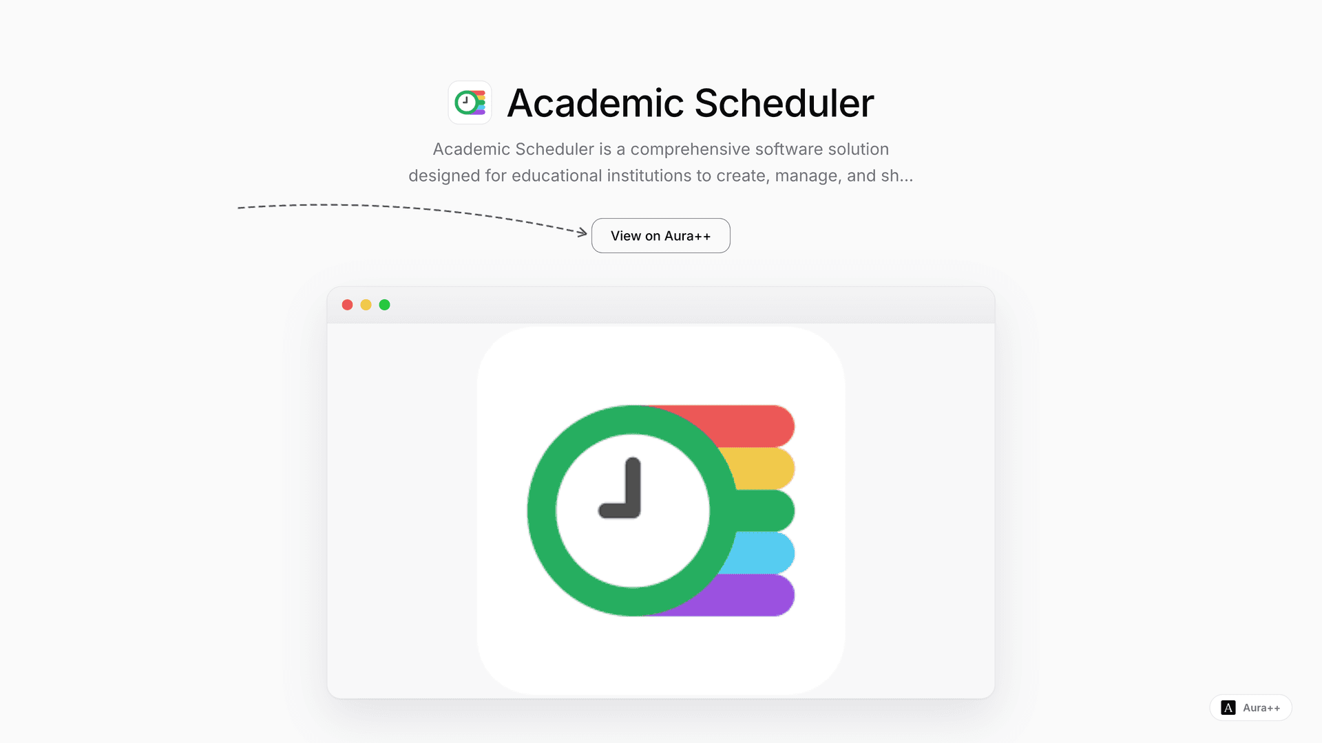 Academic Scheduler launch story featured image on Aura++