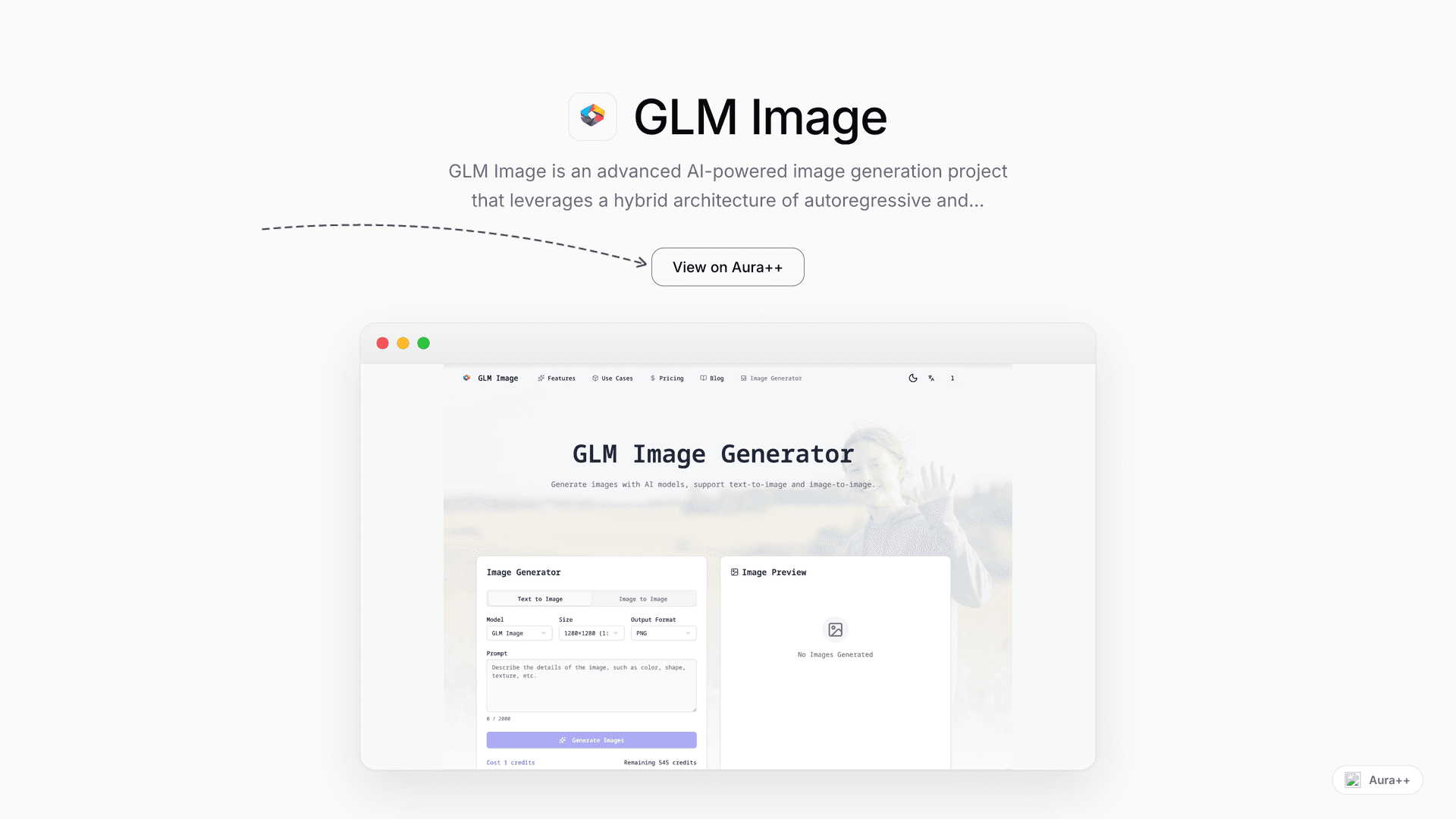 GLM Image: Open-Source AI Image Generator launch story featured image on Aura++