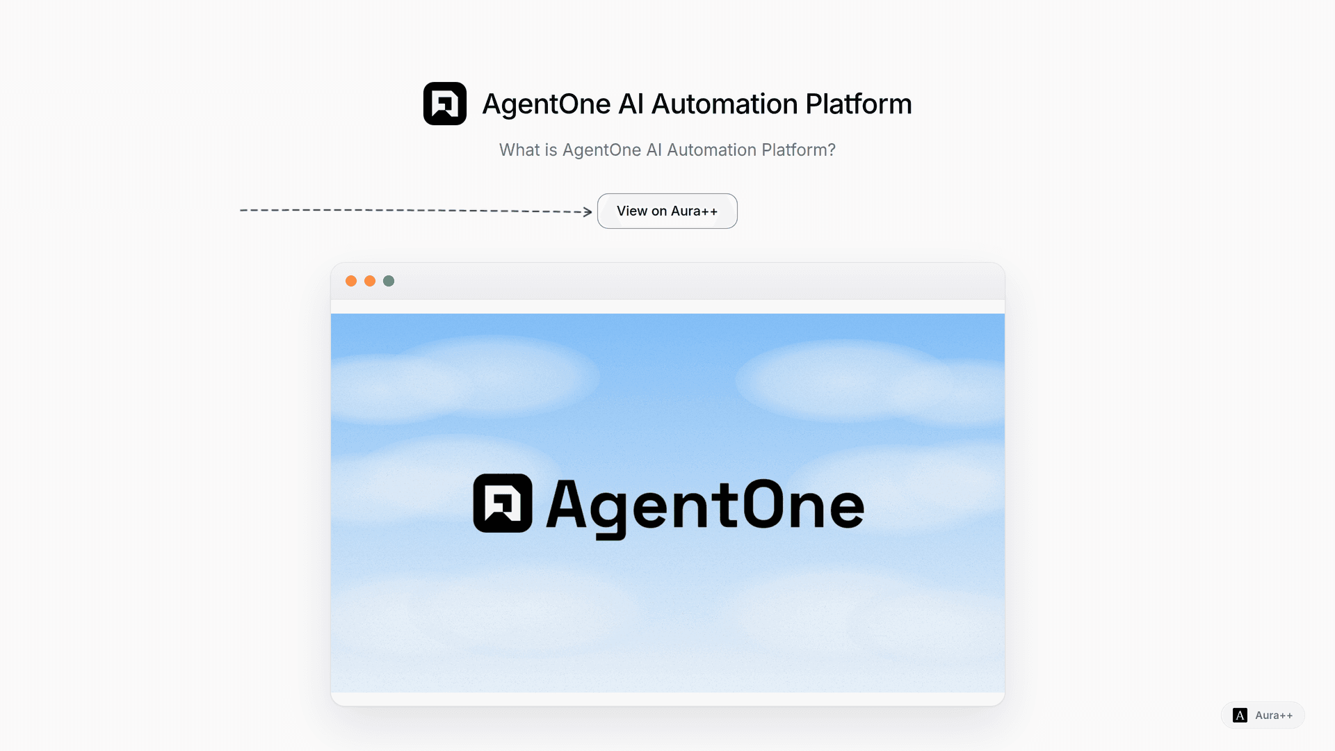 AgentOne AI Automation Platform launch story featured image on Aura++