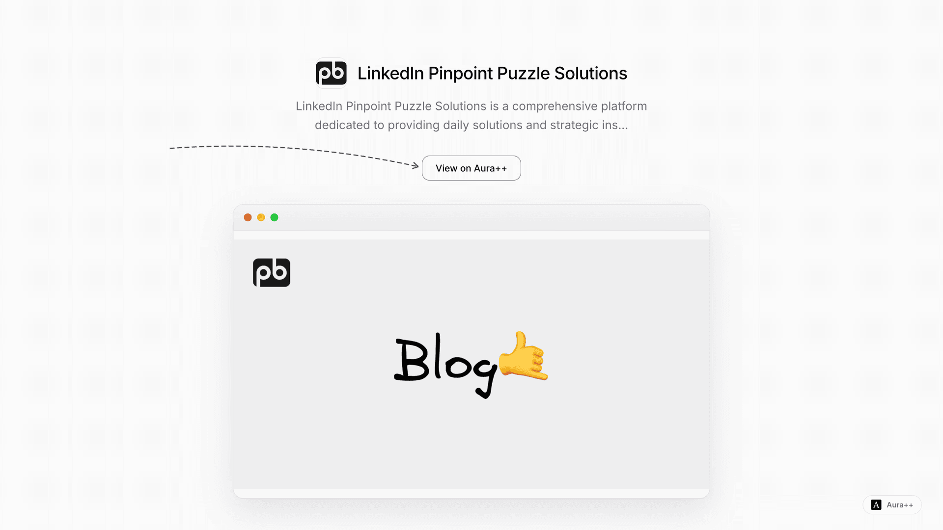 LinkedIn Pinpoint Puzzle Solutions launch story featured image on Aura++