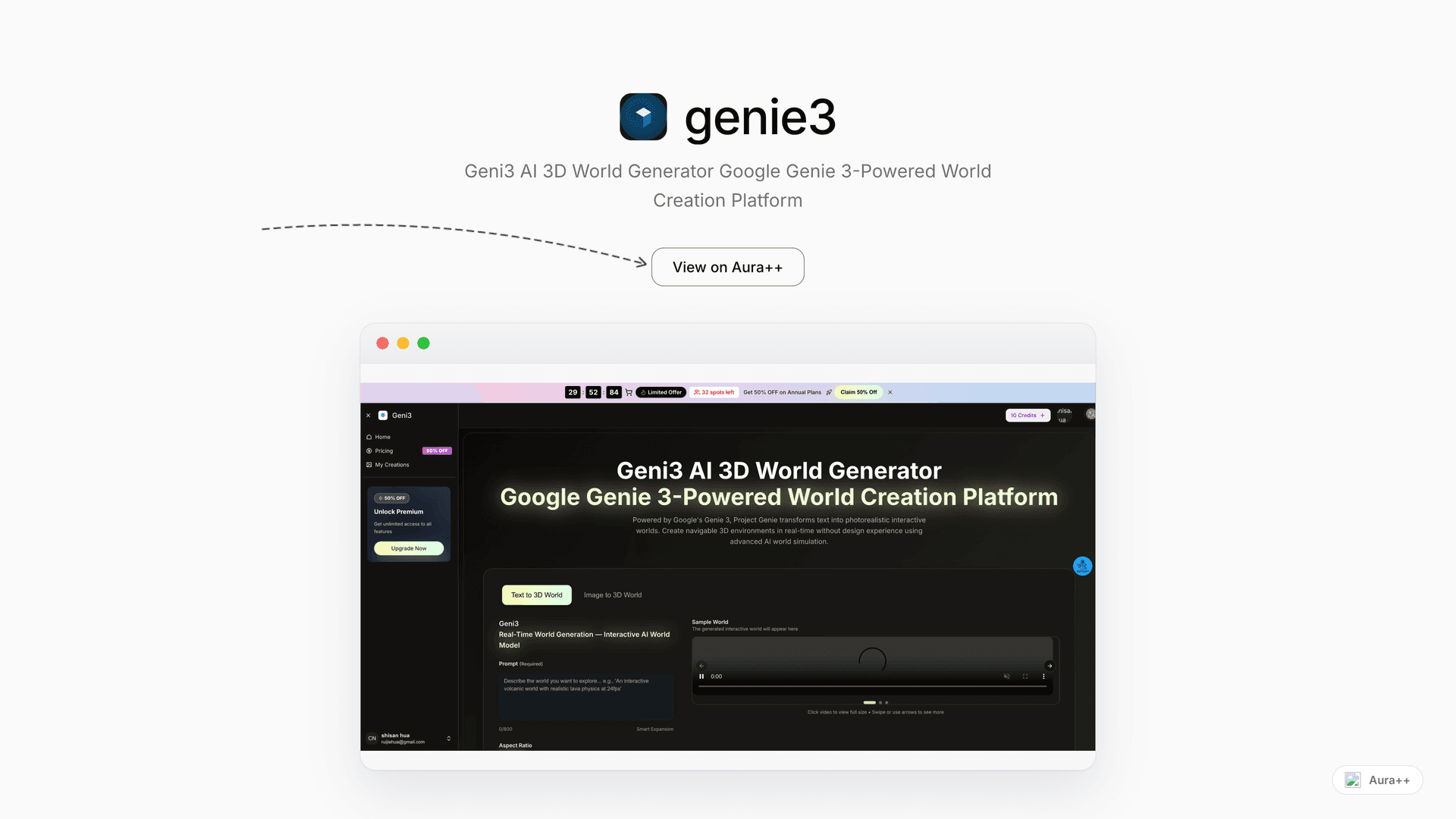 genie3 launch story featured image on Aura++