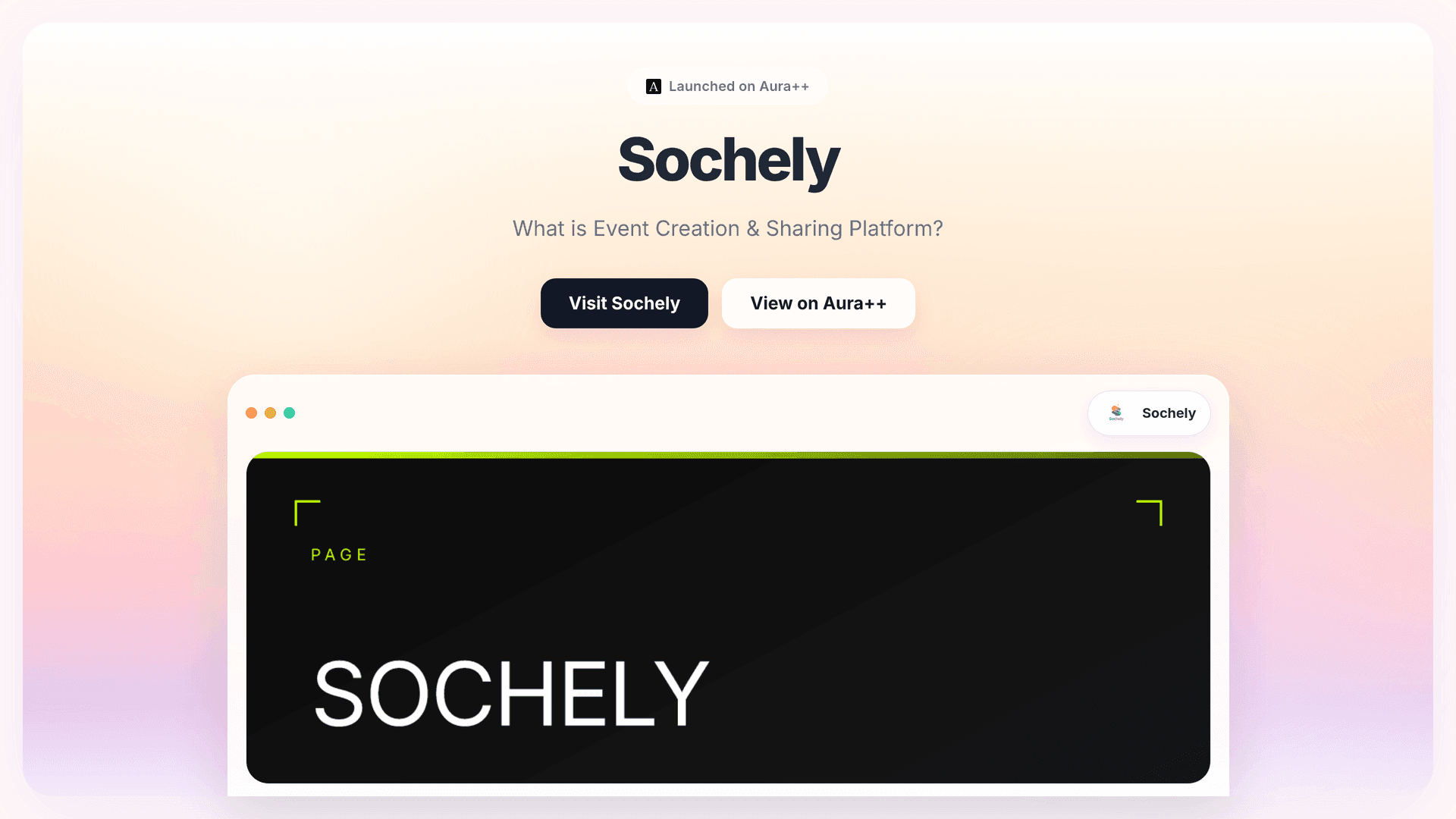 Sochely launch story featured image on Aura++