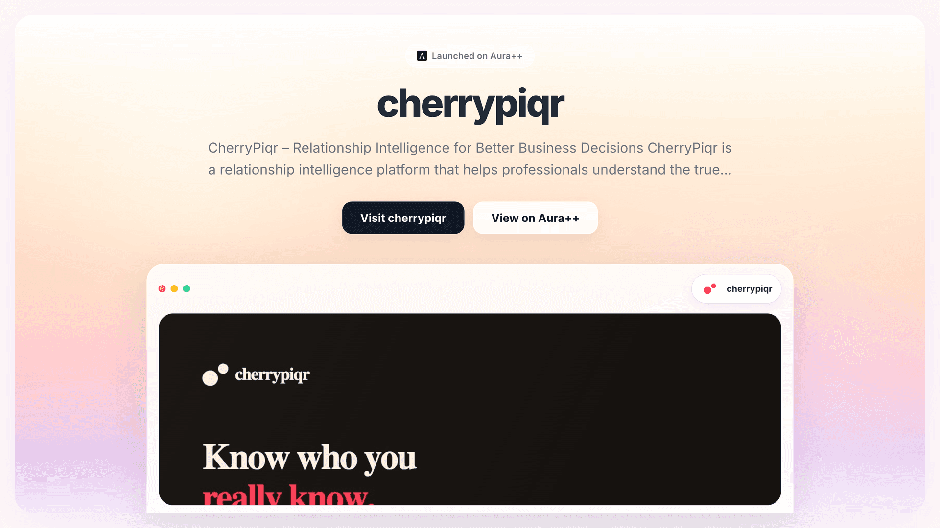 cherrypiqr launch story featured image on Aura++