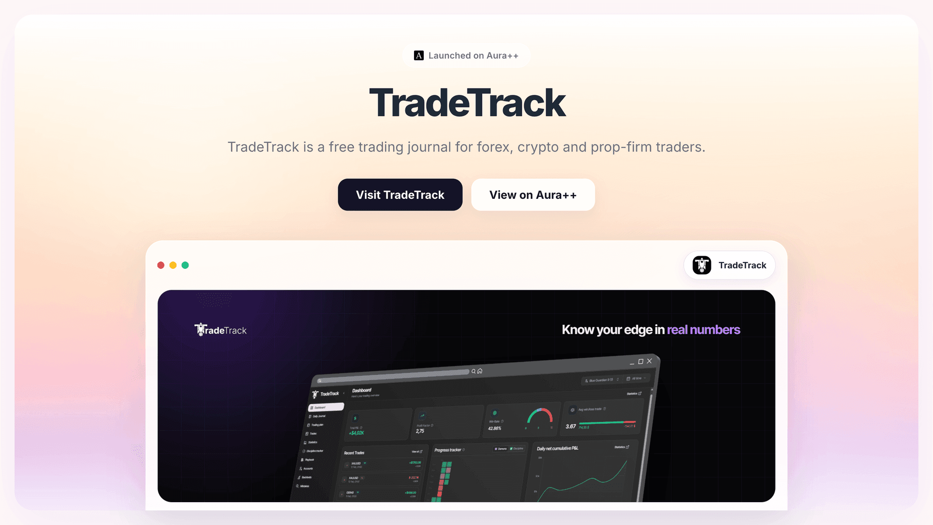 TradeTrack launch story featured image on Aura++
