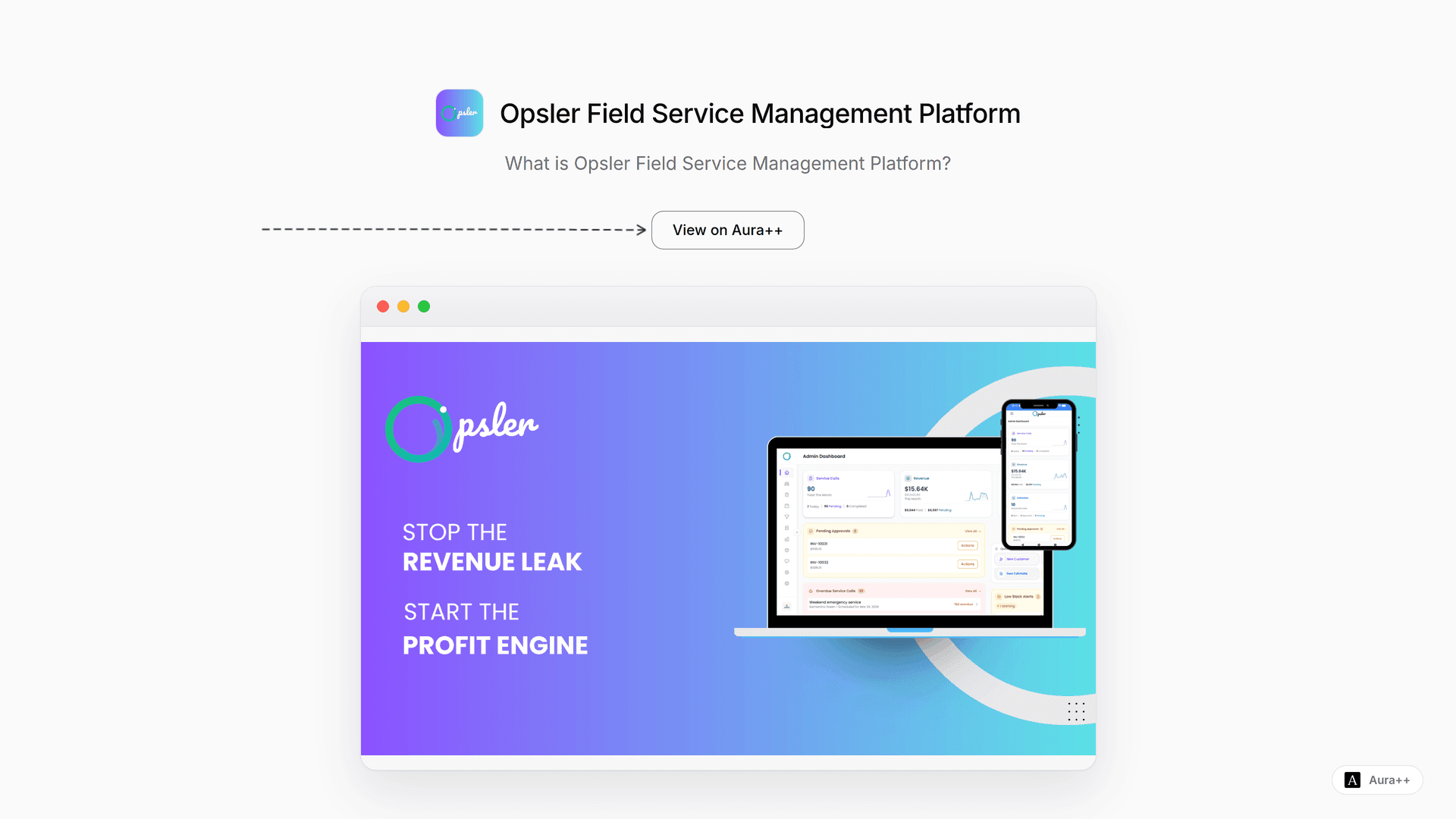 Opsler Field Service Management Platform launch story featured image on Aura++