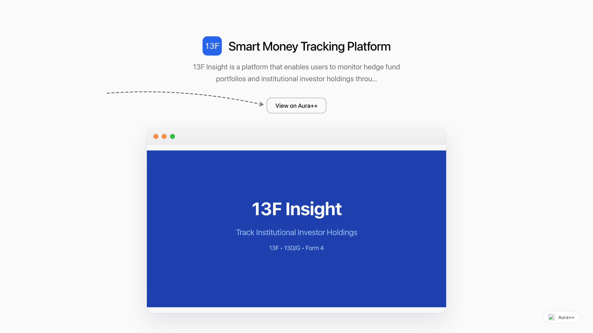 Smart Money Tracking Platform launch story featured image on Aura++