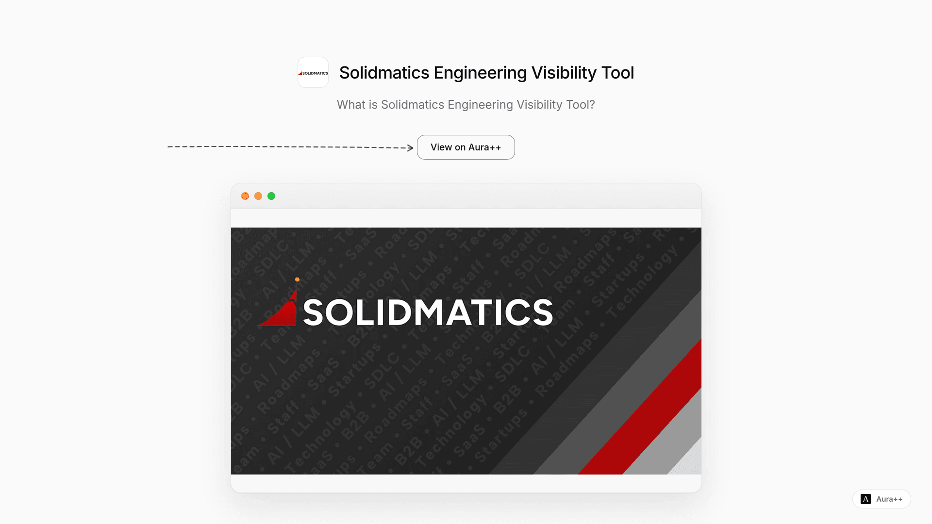 Solidmatics Engineering Visibility Tool launch story featured image on Aura++