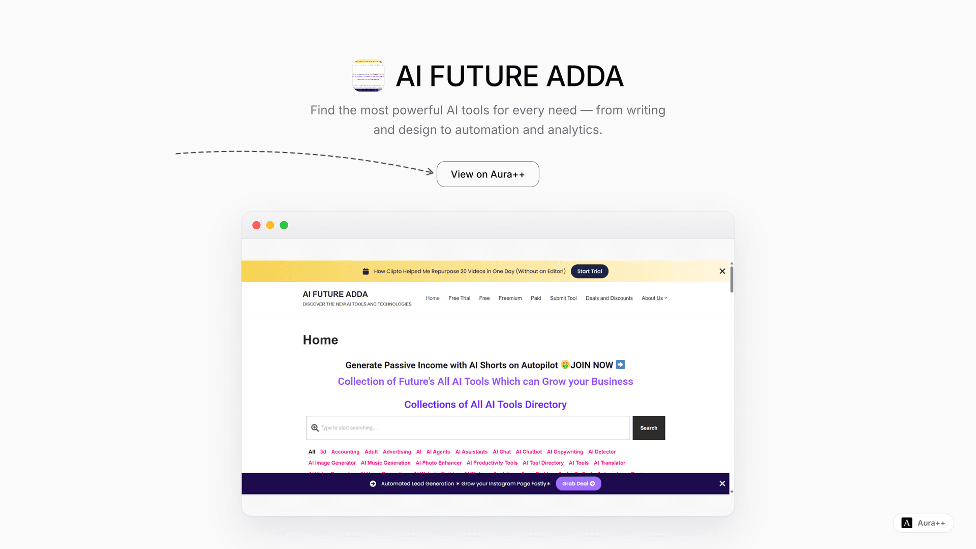AI FUTURE ADDA launch story featured image on Aura++