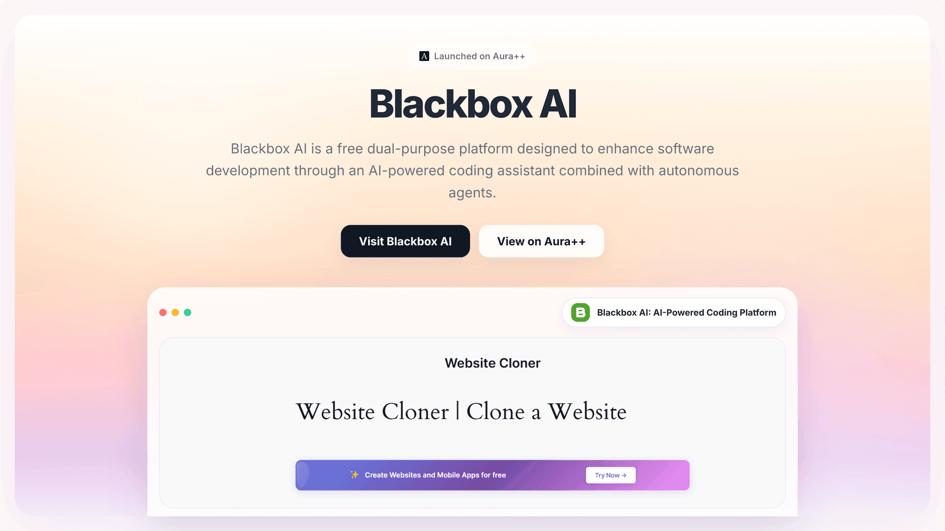 Blackbox AI: AI-Powered Coding Platform launch story featured image on Aura++
