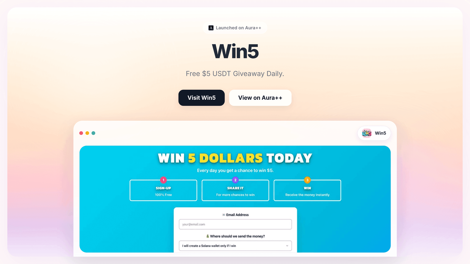 Win5 launch story featured image on Aura++