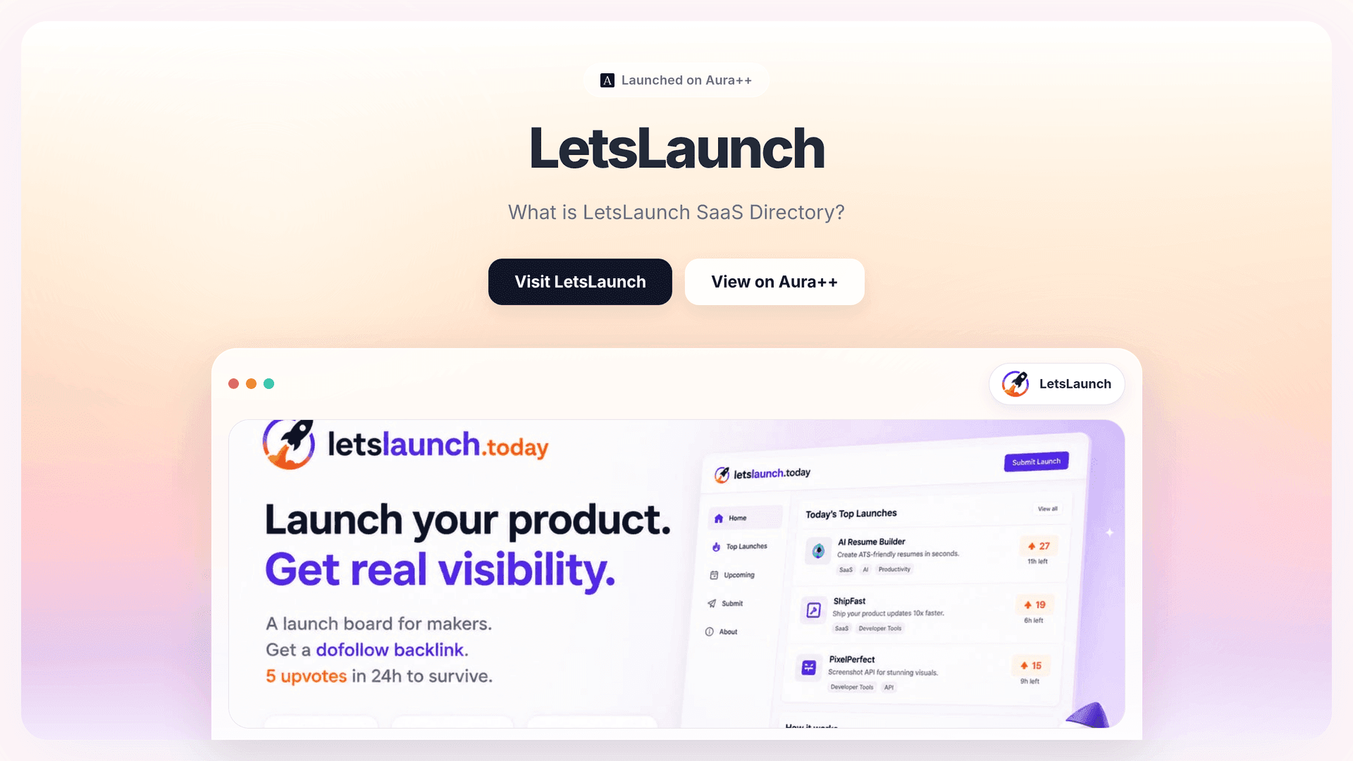 LetsLaunch launch story featured image on Aura++