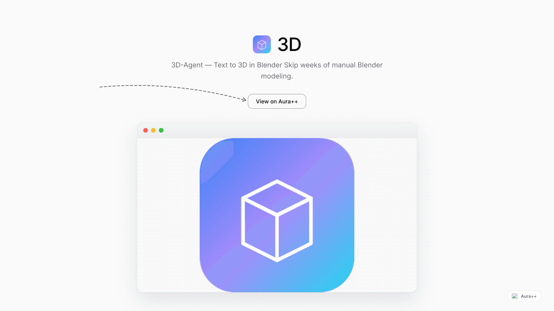 3D-Agent launch story featured image on Aura++
