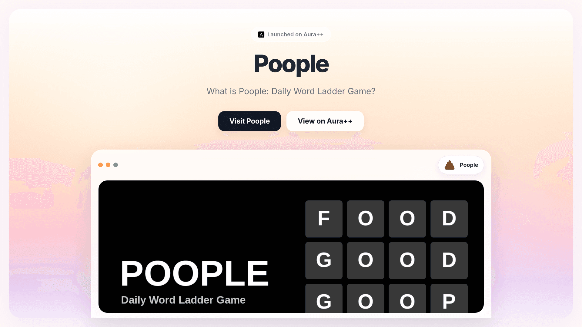 Poople launch story featured image on Aura++