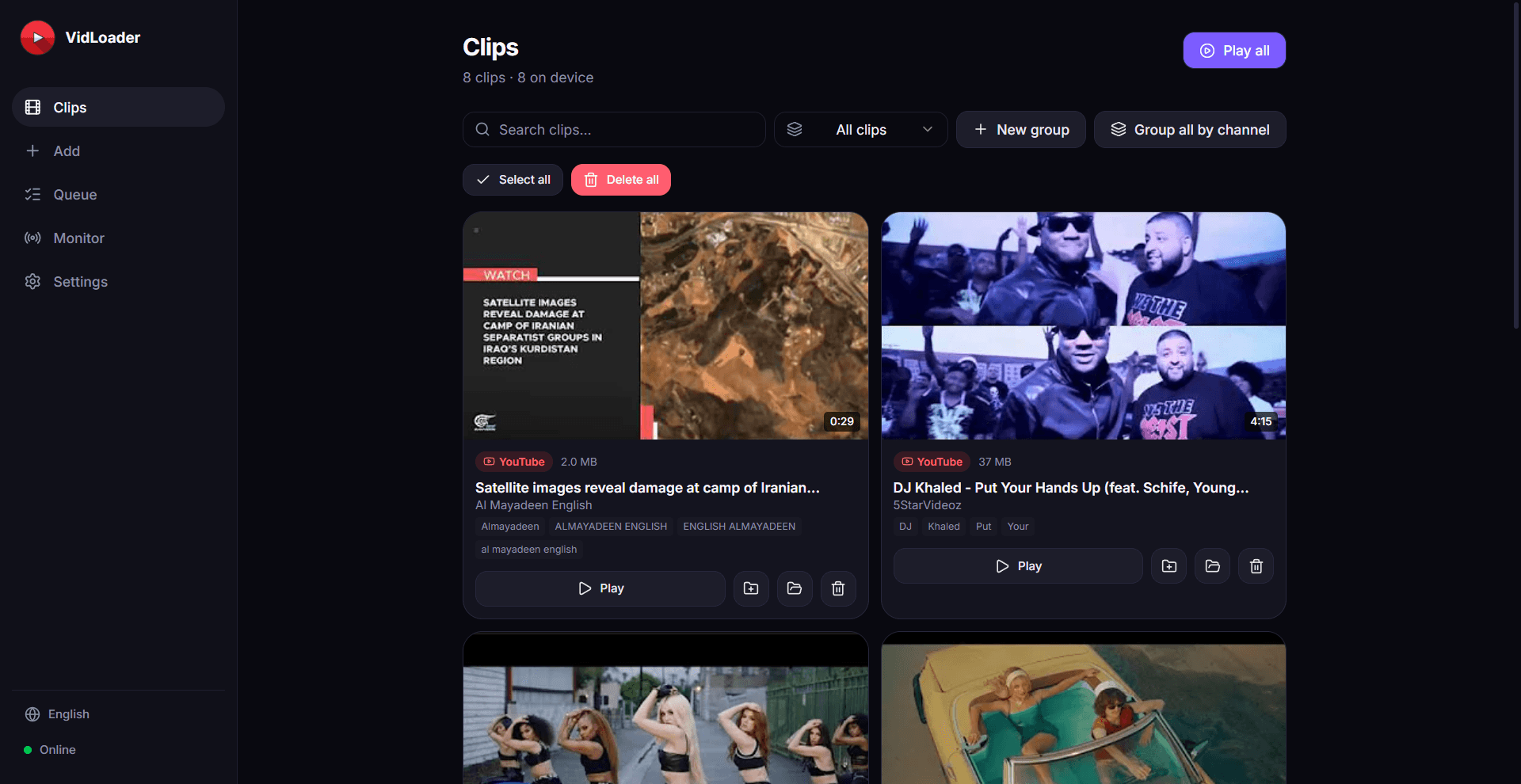 VidLoader product preview for startup listing on Aura++