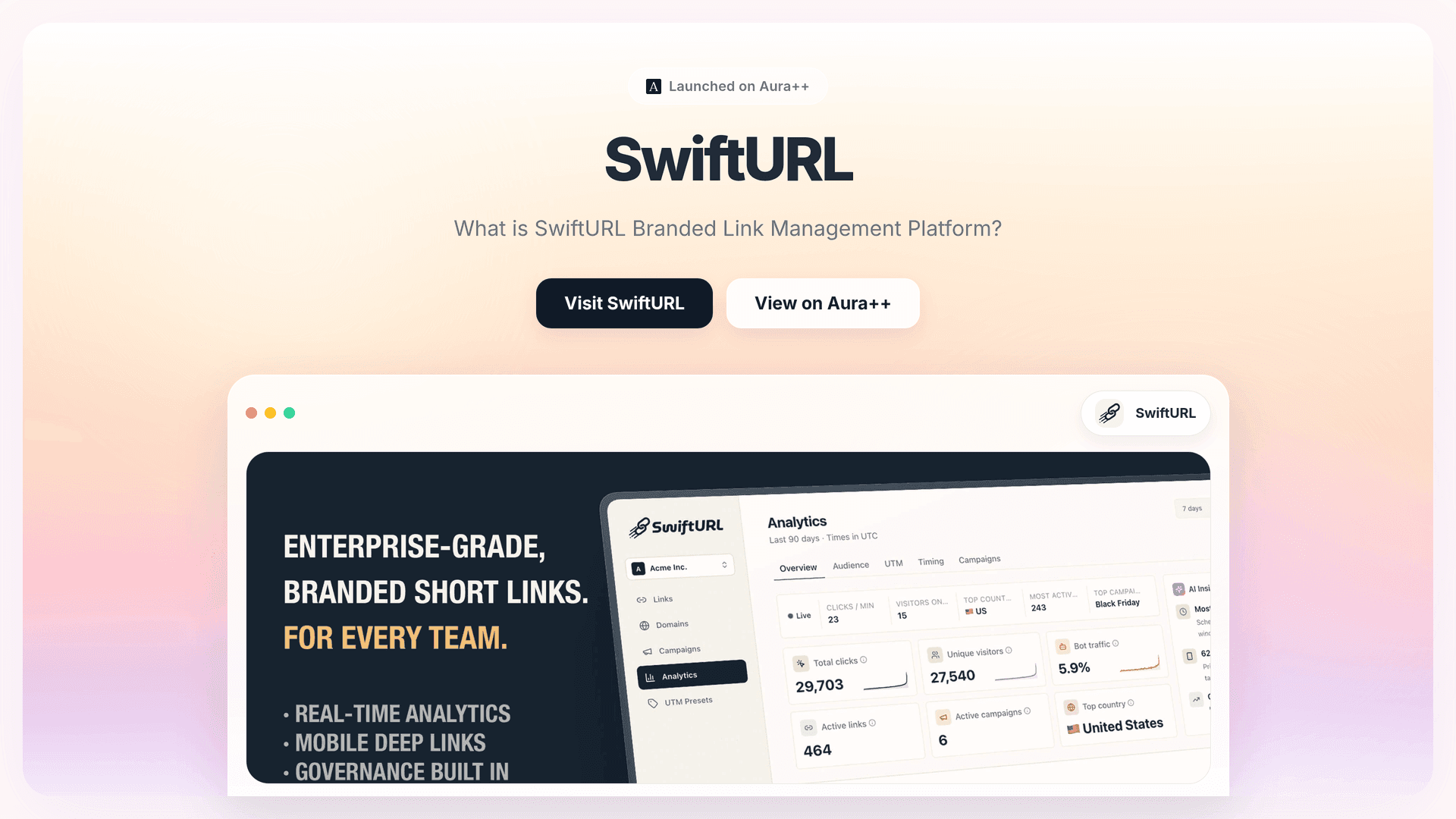 SwiftURL launch story featured image on Aura++