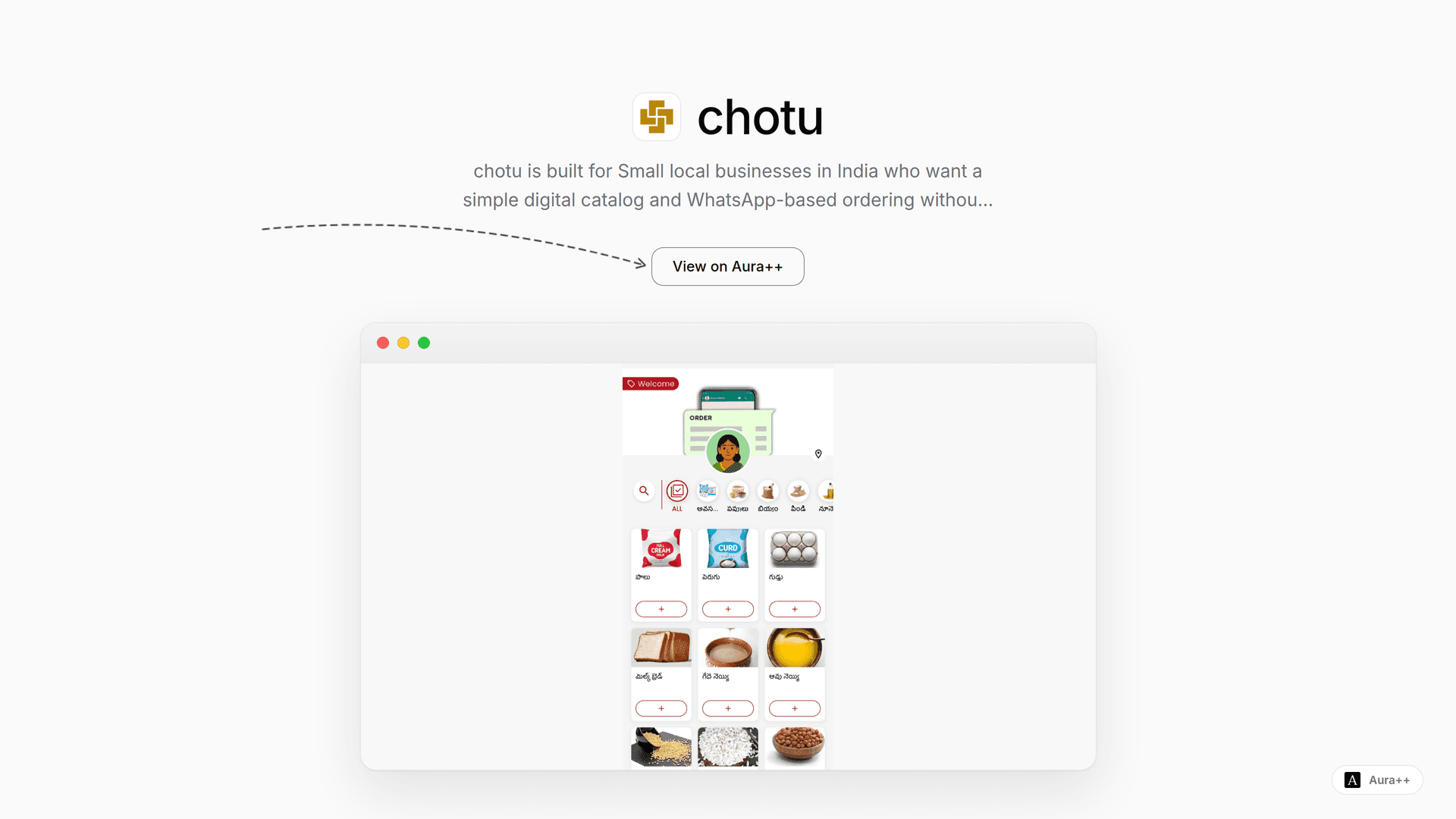 chotu: get digital catalogs in seconds launch story featured image on Aura++