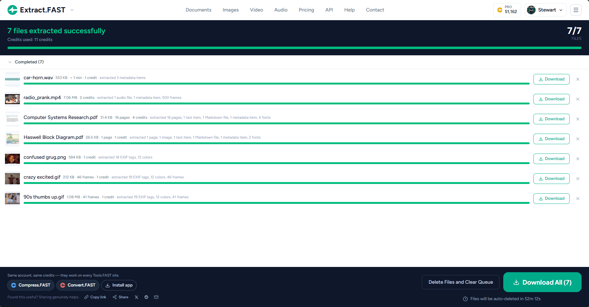 Extract.FAST product preview for startup listing on Aura++