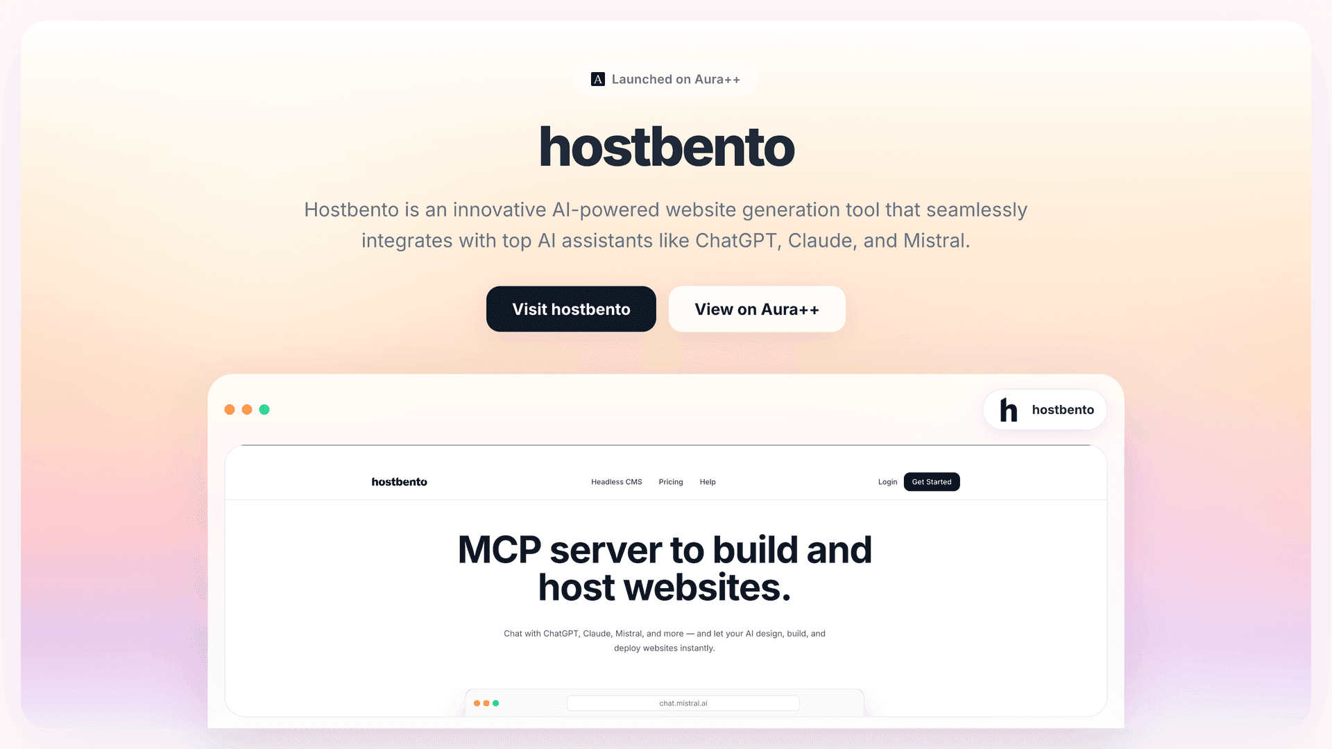 hostbento launch story featured image on Aura++