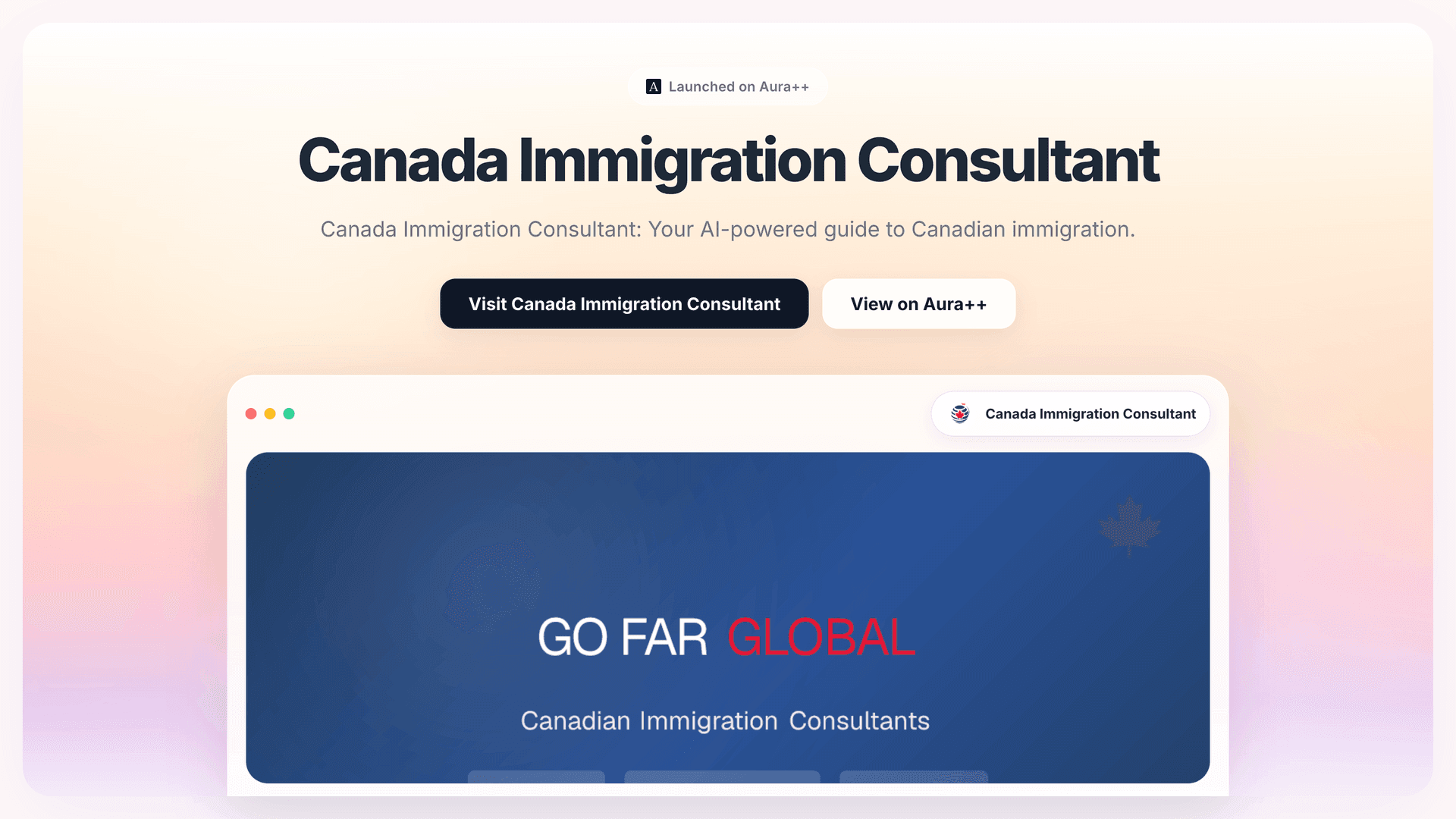 Canada Immigration Consultant launch story featured image on Aura++