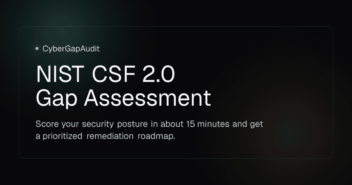 CyberGapAudit: NIST CSF Security Assessment product preview for startup listing on Aura++