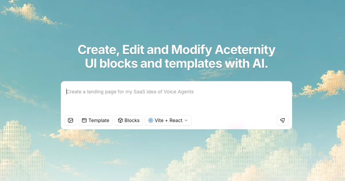 Acebuilder - AI Landing Page Builder product preview for startup listing on Aura++